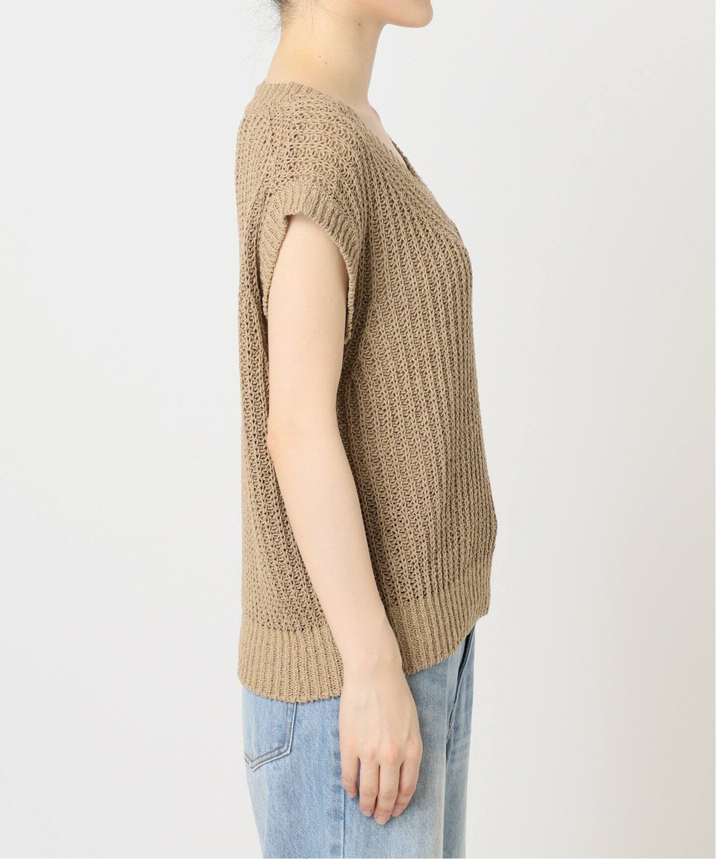 SILK-LINEN LILY Vネック ニット（ニット／セーター）｜Plage