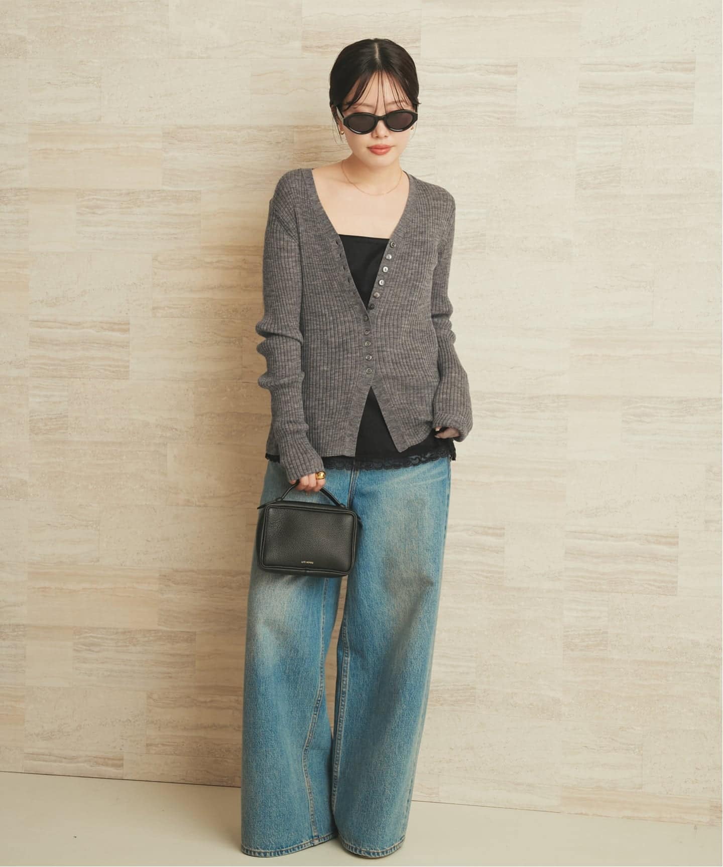 値下げ可　RIB BUTTON カーディガン　Plage プラージュ　新品 RIB BUTTON カーディガン（カーディガン）｜Plage（プラージュ）の通販