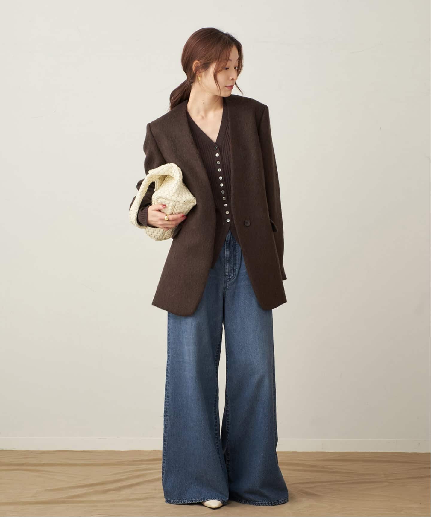 値下げ可　RIB BUTTON カーディガン　Plage プラージュ　新品 プラージュ Plage 《予約》RIB BUTTON カーディガン （グレーA