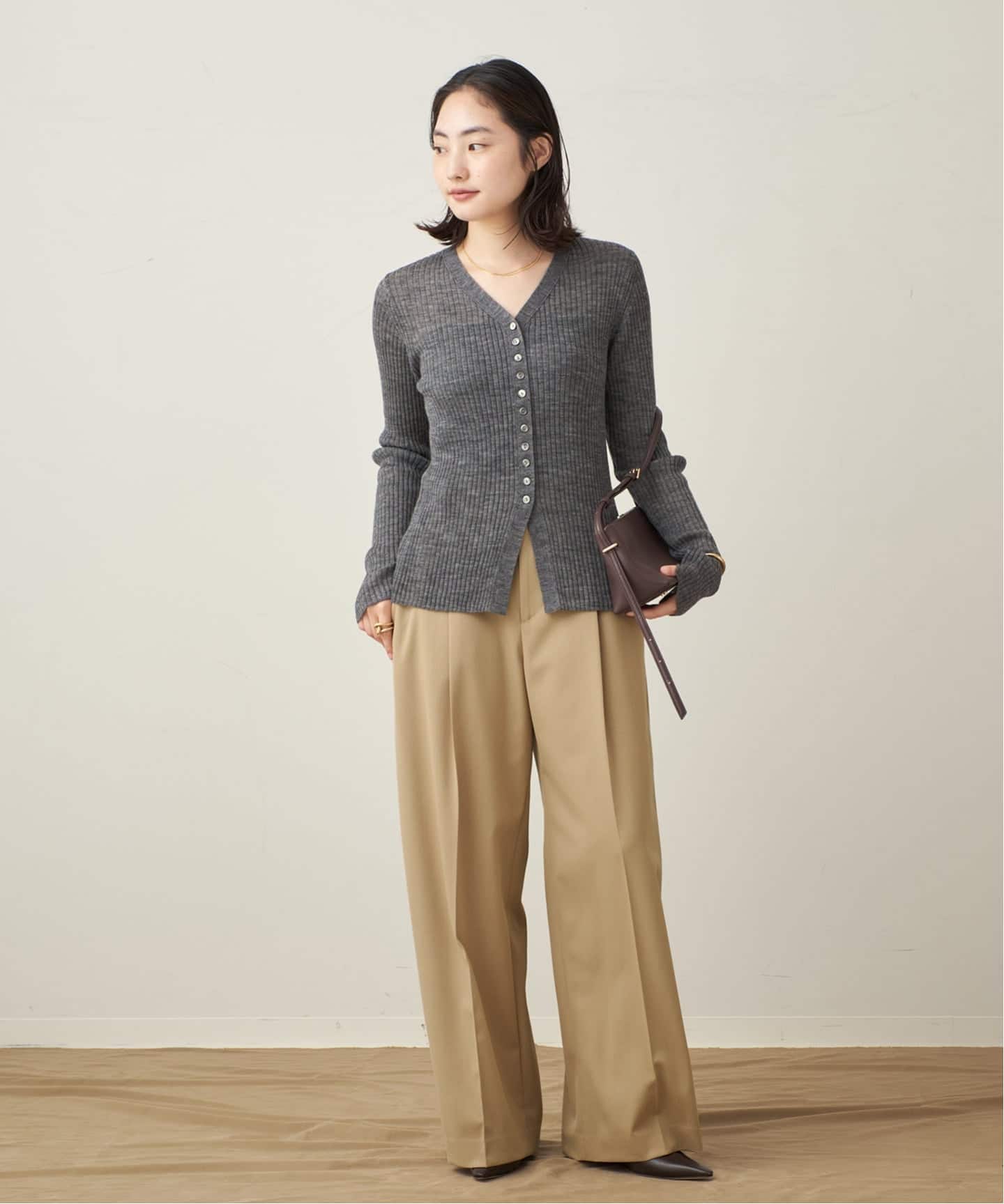 値下げ可　RIB BUTTON カーディガン　Plage プラージュ　新品 RIB BUTTON カーディガン（カーディガン）｜Plage（プラージュ