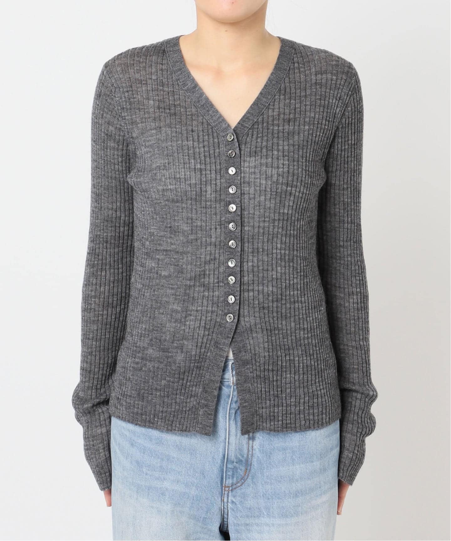 値下げ可　RIB BUTTON カーディガン　Plage プラージュ　新品 RIB BUTTON カーディガン（カーディガン）｜Plage（プラージュ