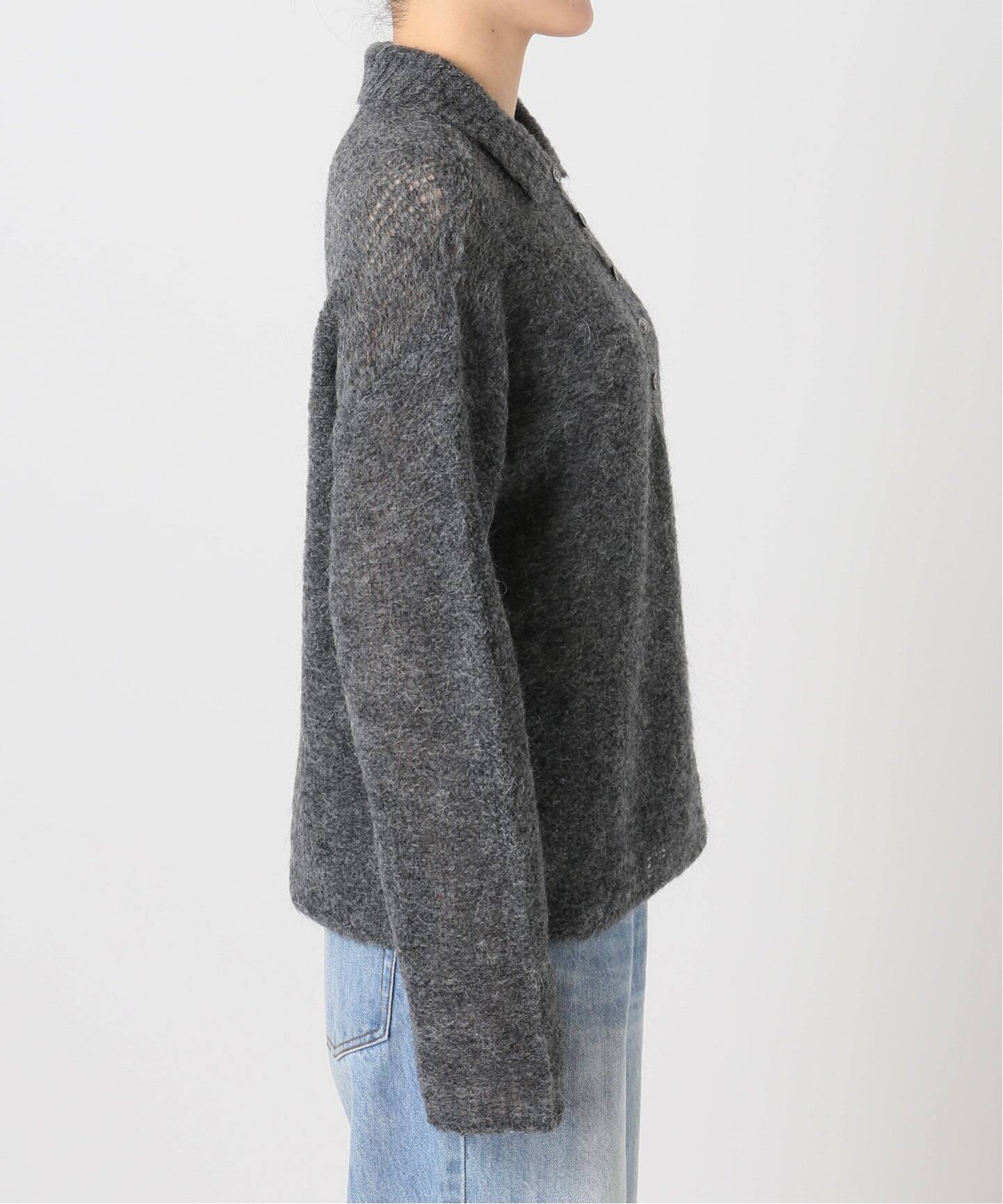 【新品即発送】plage　ALPACA MIX BUTTON ニット　グレー プラージュ Plage 《追加予約》ALPACA MIX BUTTON ニット 3 （グレーA