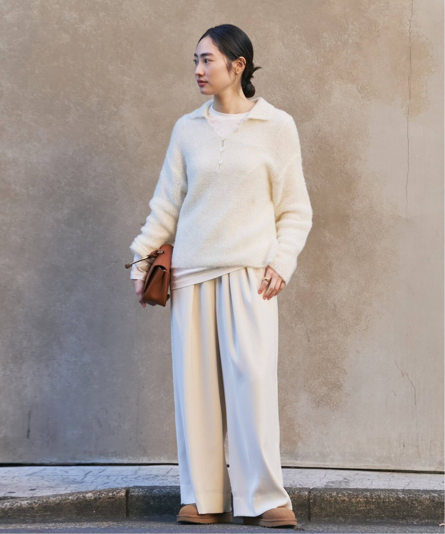 プラージュ plage ALPACA MIX BUTTON ベージュ　ホワイト 追加》ALPACA MIX BUTTON ニット 4（ニット／セーター）｜Plage