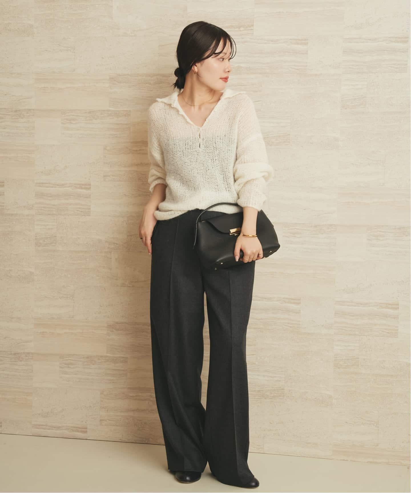 追加》ALPACA MIX BUTTON ニット 4（ニット／セーター）｜Plage