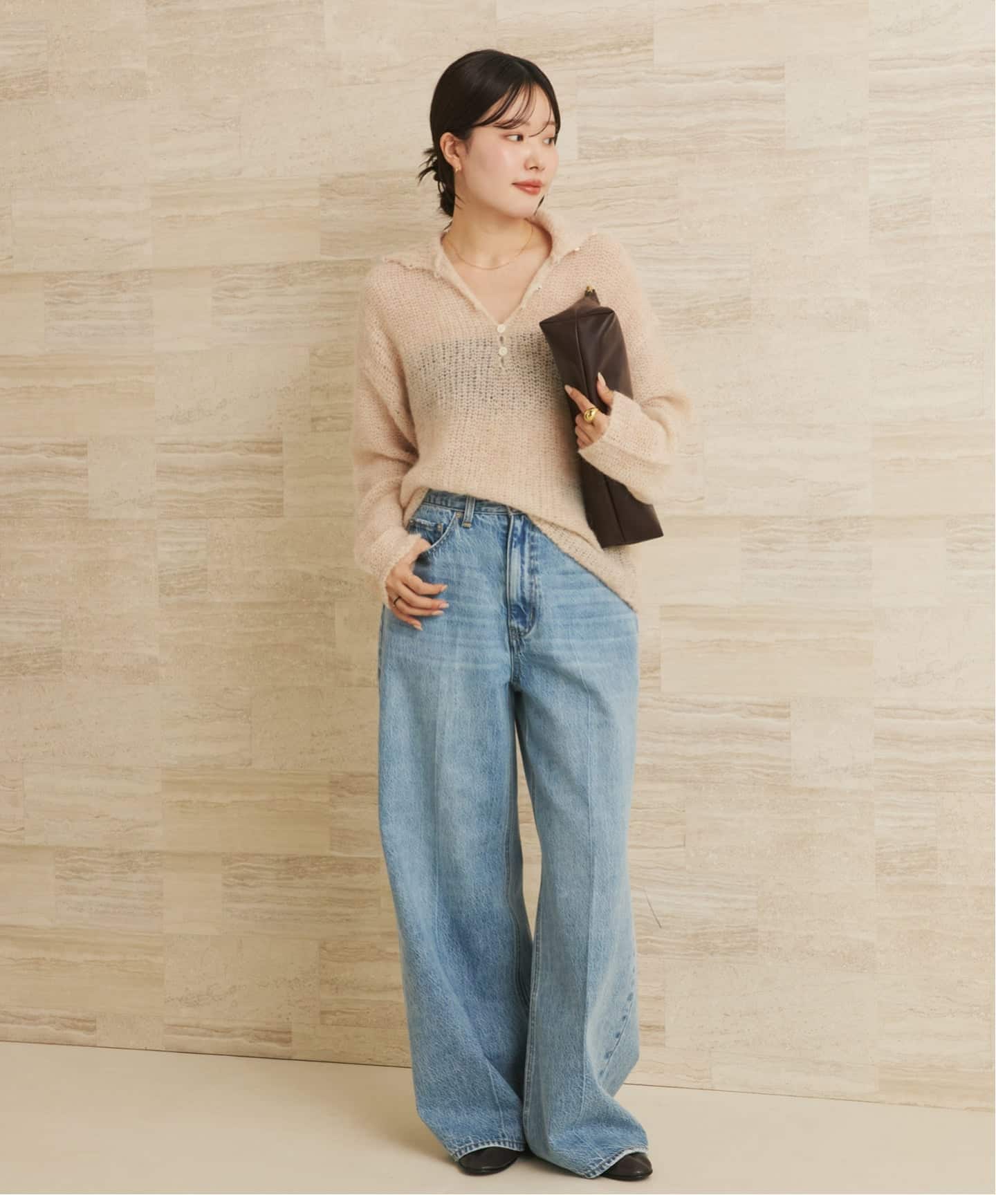 追加》ALPACA MIX BUTTON ニット 4（ニット／セーター）｜Plage