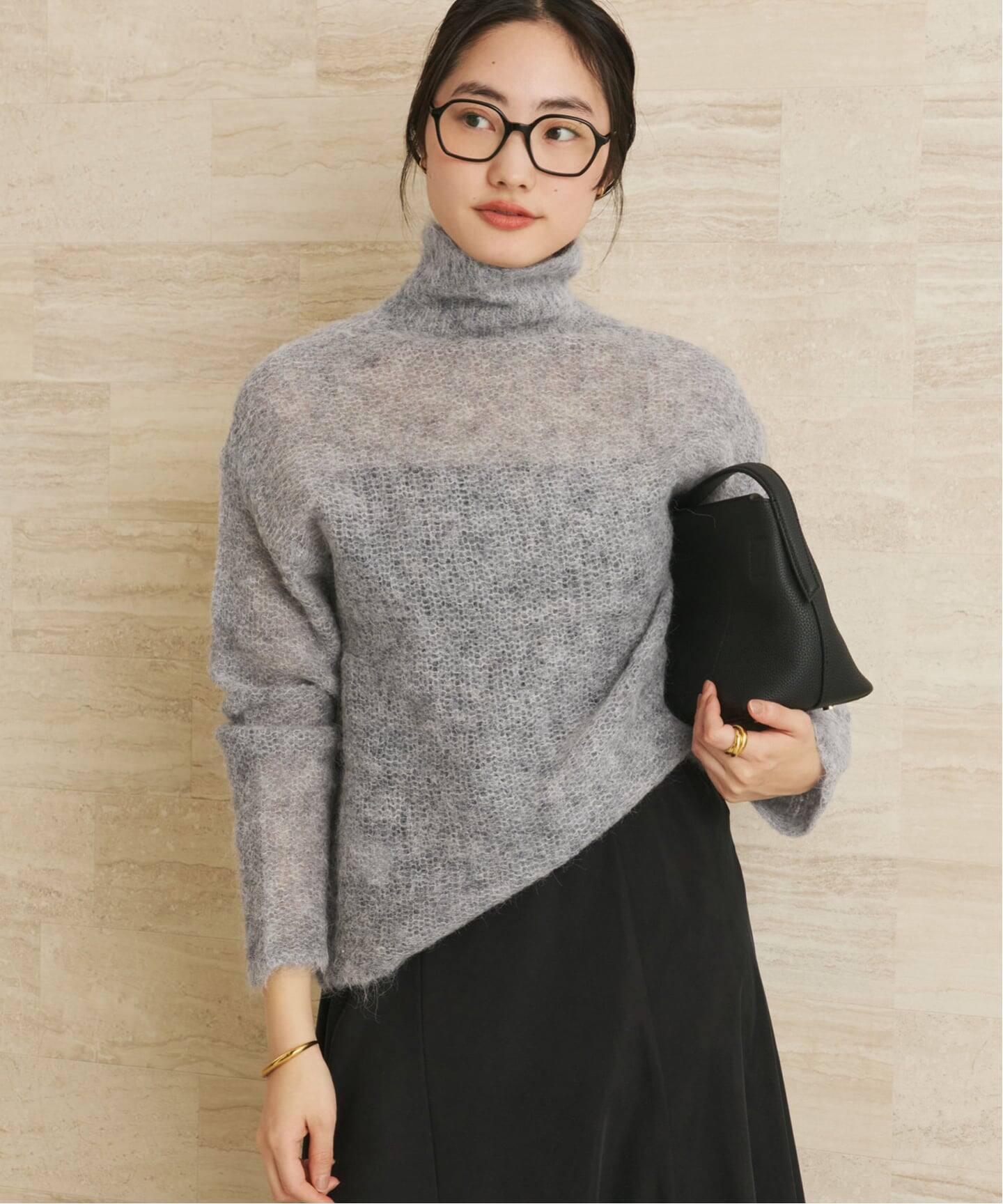 【新品即発送】plage　ALPACA MIX BUTTON ニット　グレー ALPACA MIX BUTTON ニット（ニット／セーター）｜Plage（プラージュ