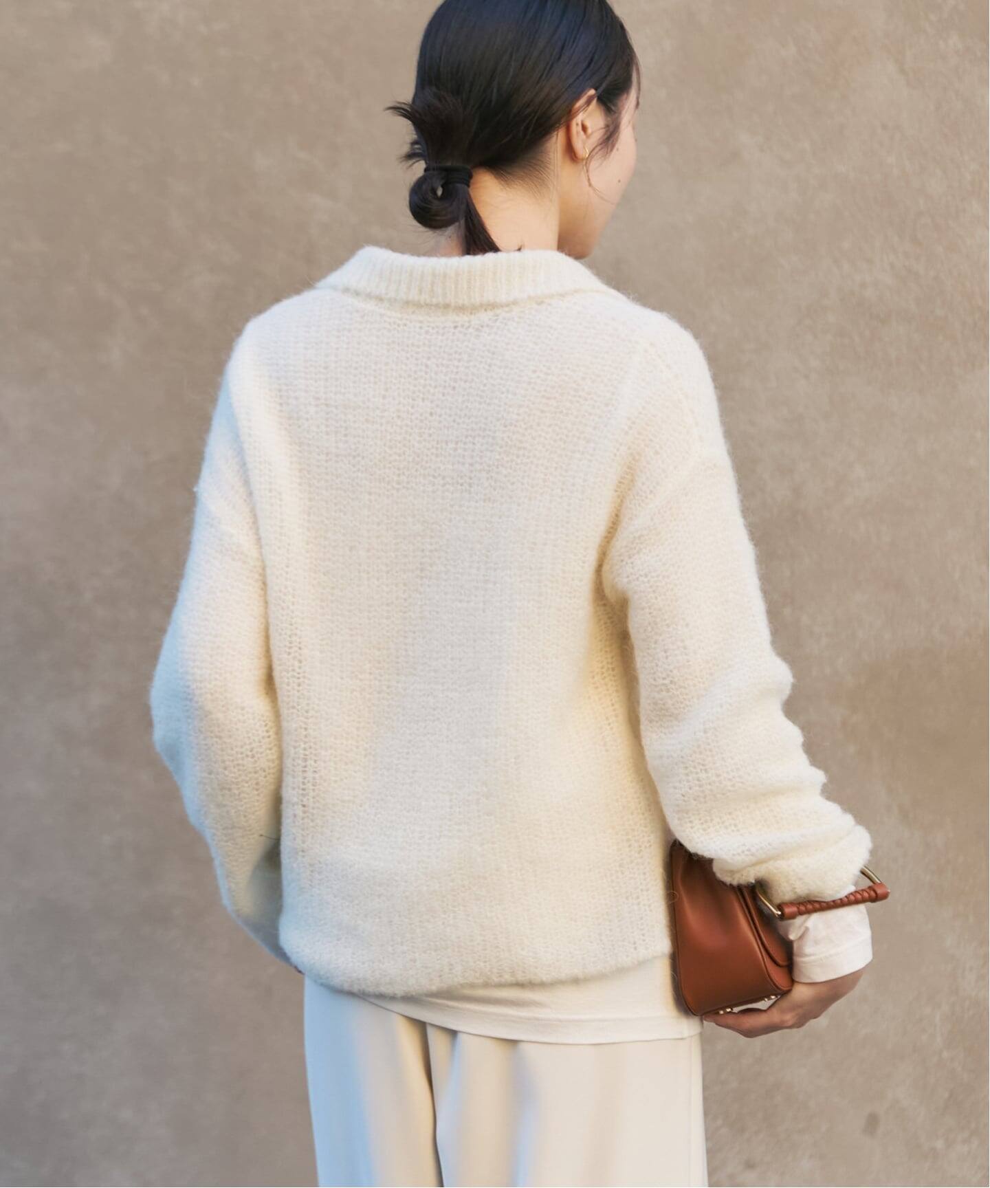 【美品】25AW Plage ALPACA MIX BUTTON KNIT 白 追加》ALPACA MIX BUTTON ニット 3（ニット／セーター）｜Plage
