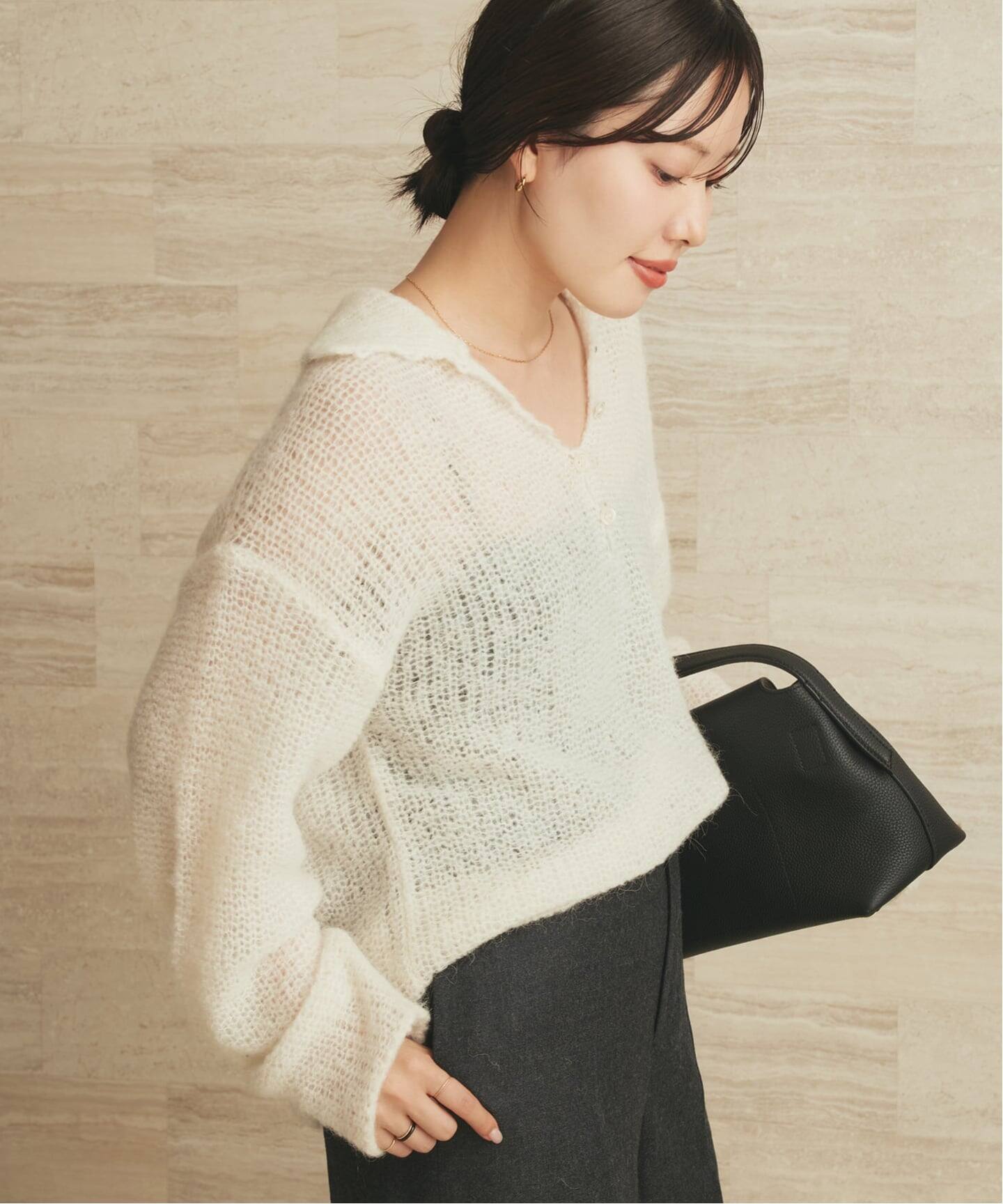 追加予約》ALPACA MIX BUTTON ニット 4（ニット／セーター）｜Plage