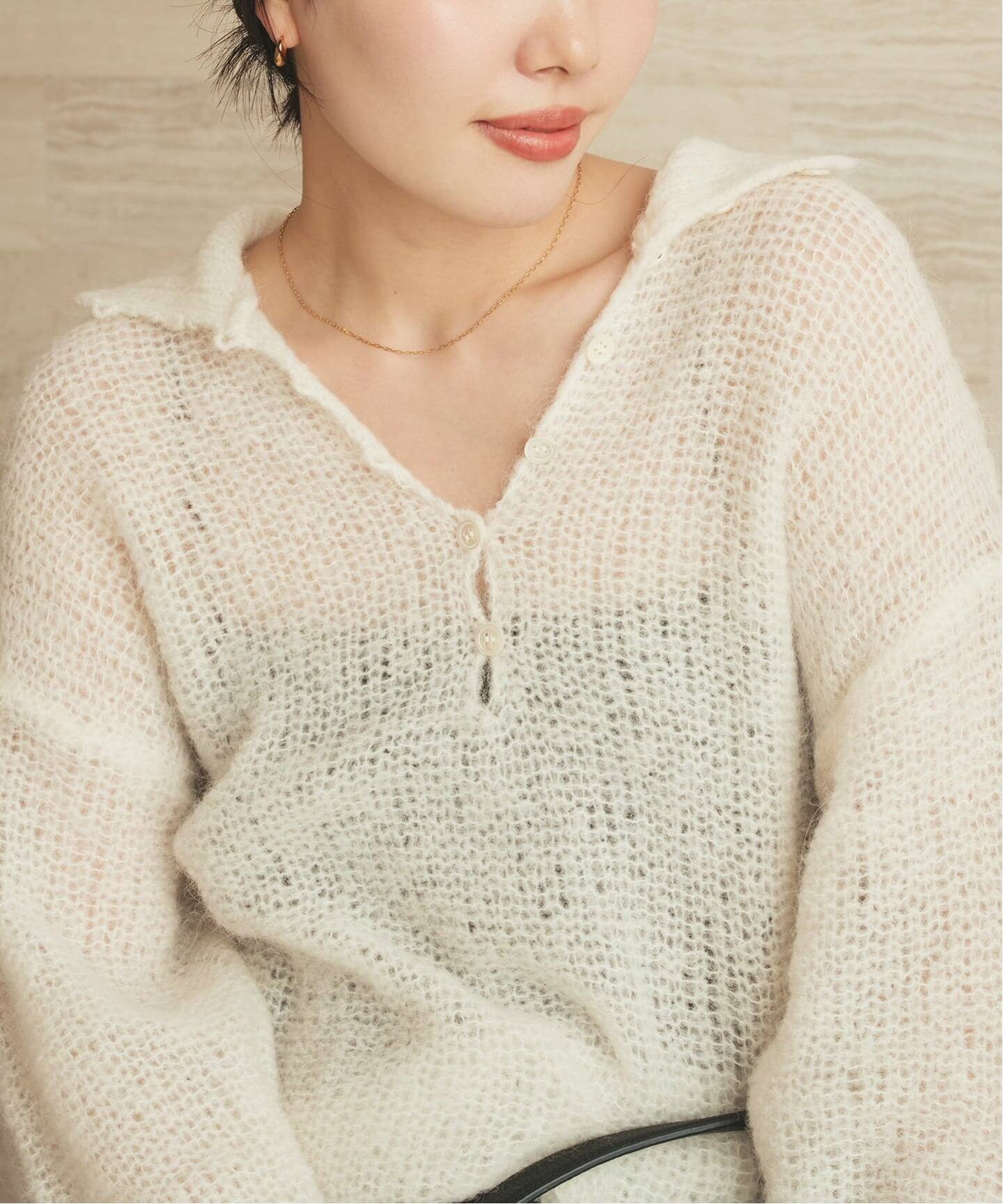 追加予約》ALPACA MIX BUTTON ニット 4（ニット／セーター）｜Plage