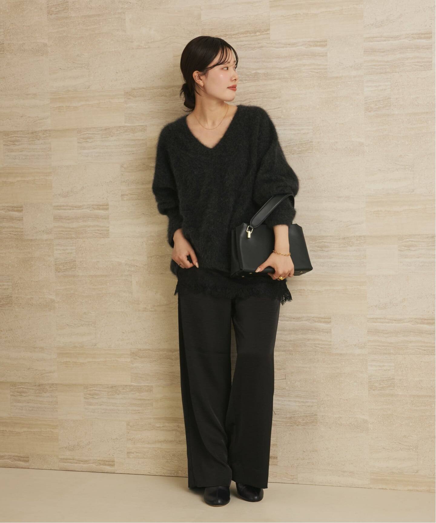 Light Fur V nuance プルオーバー（ニット／セーター）｜Plage