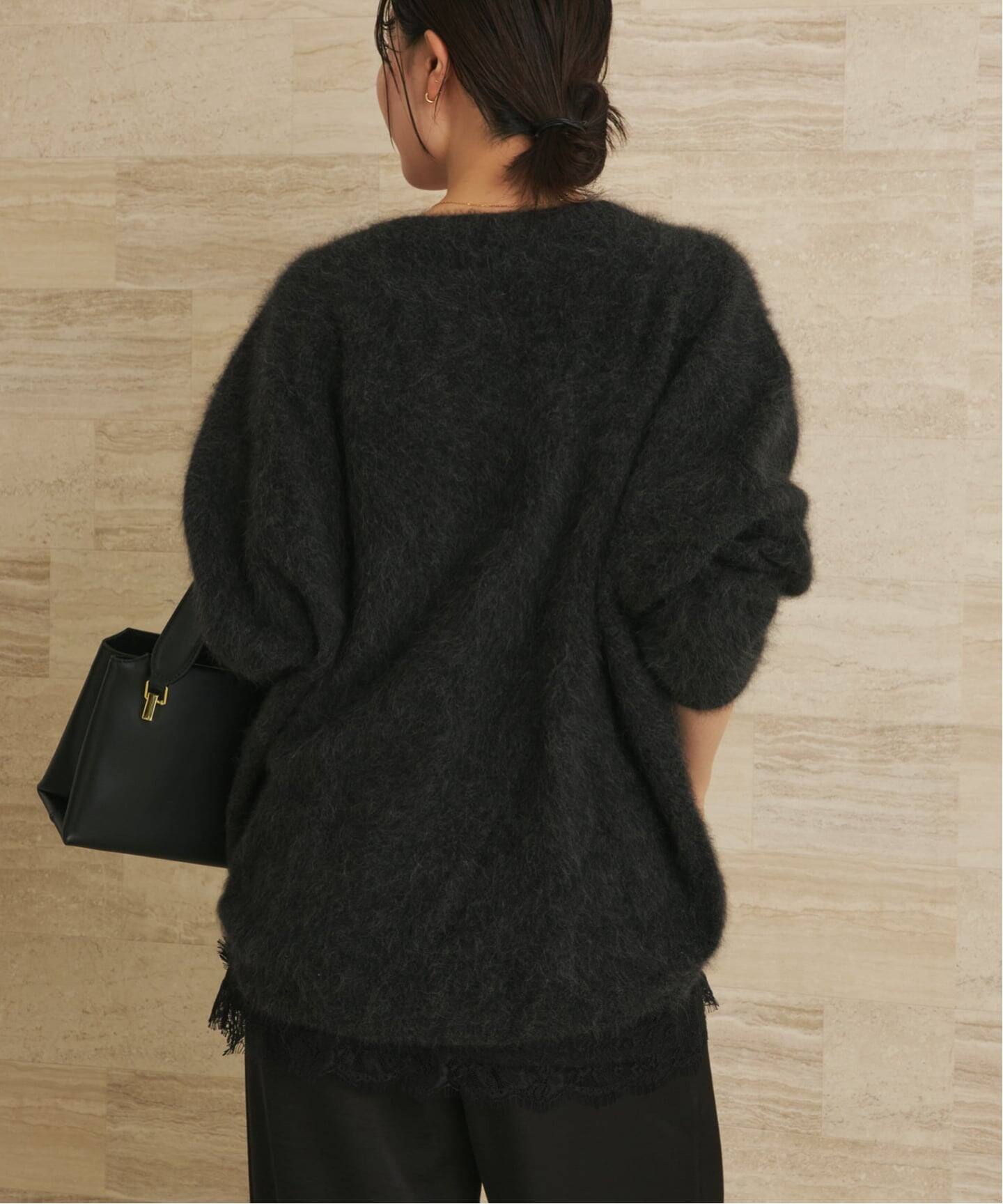 美品✨Plage 24AW Fur V Nuance プルオーバー 黒 美品✨Plage 24AW Fur V Nuance プルオーバー 黒 プラージュ Plage Fur