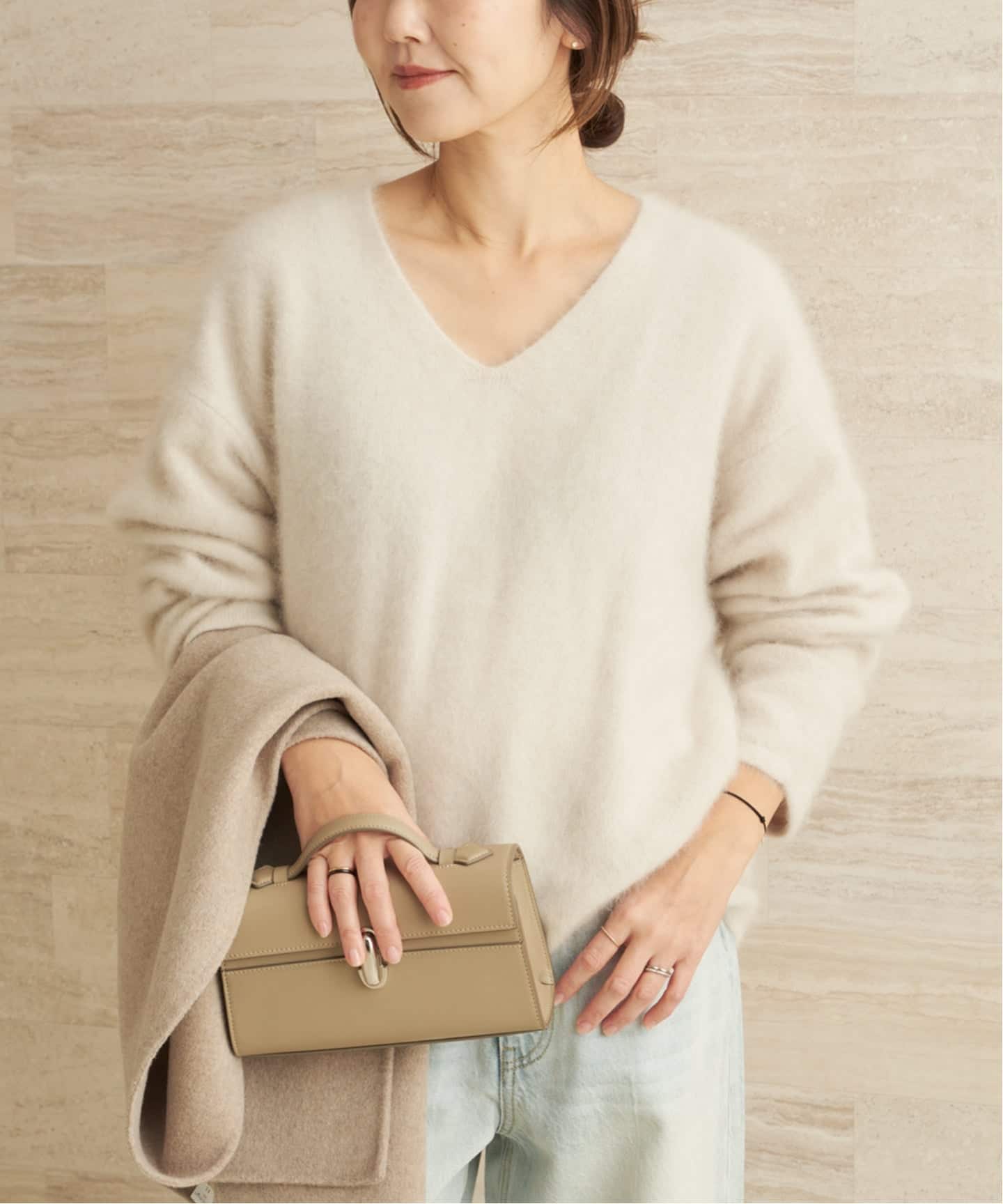 Light Fur V nuance プルオーバー（ニット／セーター）｜Plage