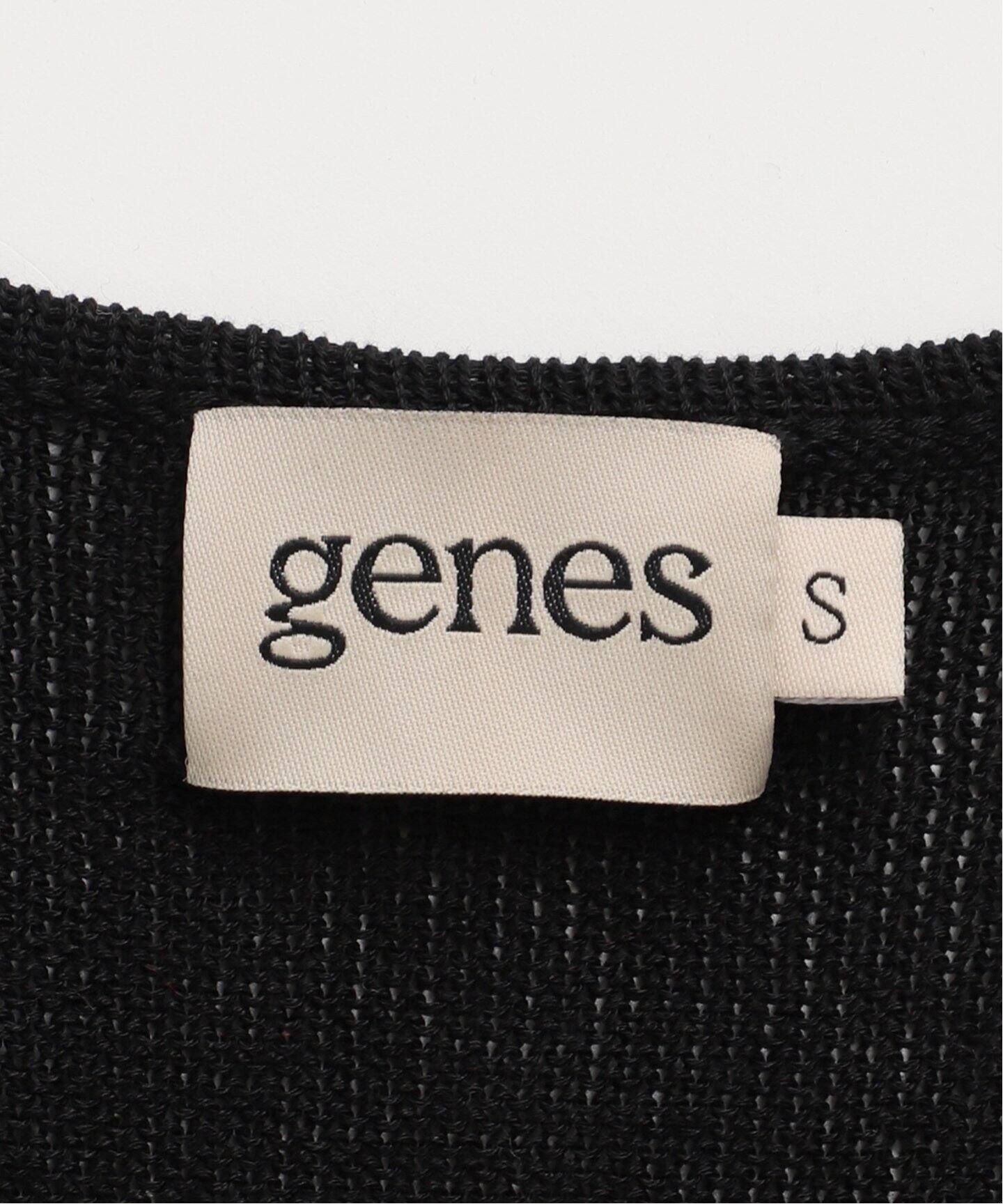 【新品未使用】Plage genes ニットカーディガン S GENES / ジェネス NAOMI TOP BLACK カーディガン（カーディガン