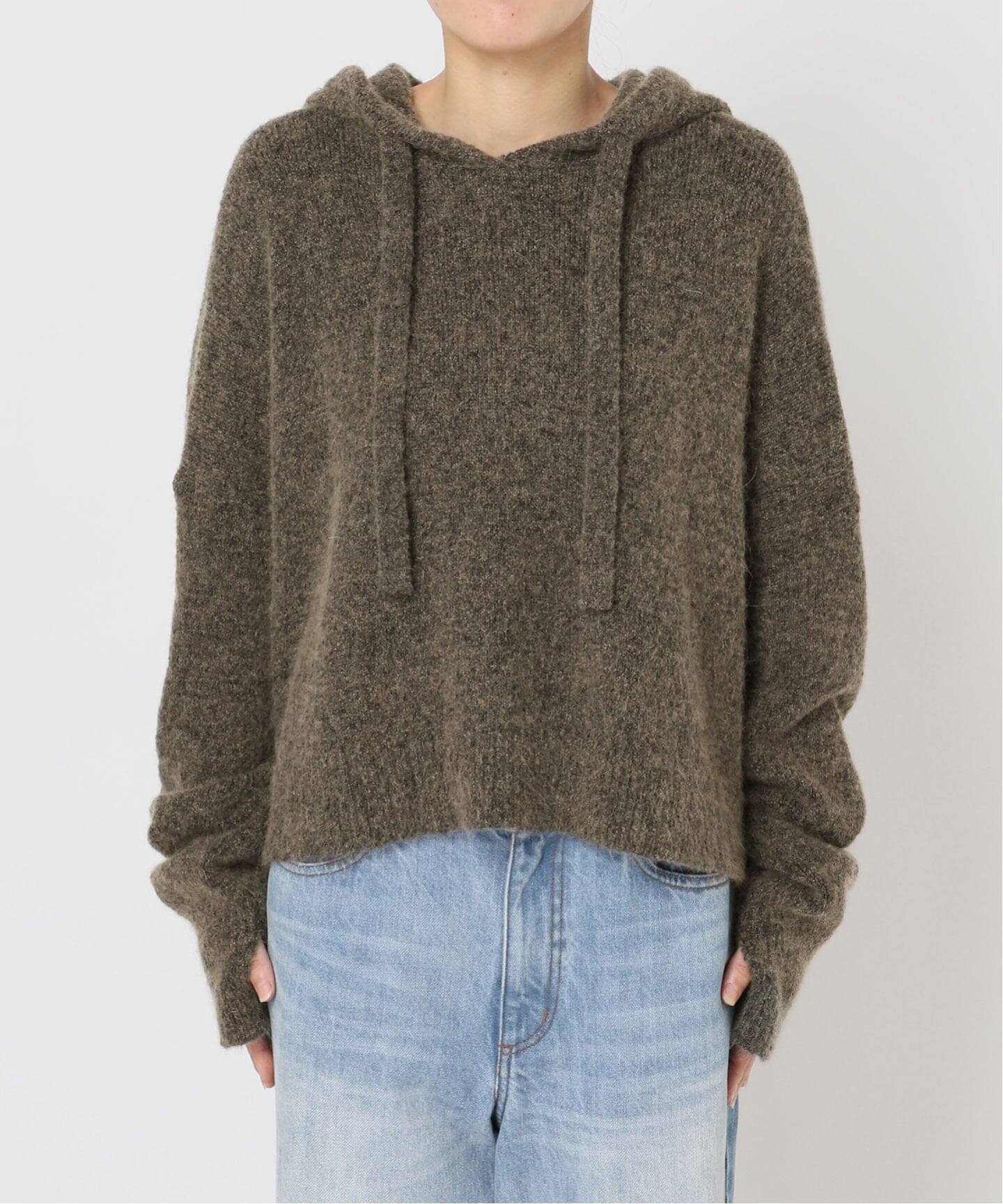 plage ロベルトコリーナ 別注 HOODIE プルオーバー ニット 美品 ROBERTO COLLINA / ロベルトコリーナ 別注 HOODIE プルオーバー