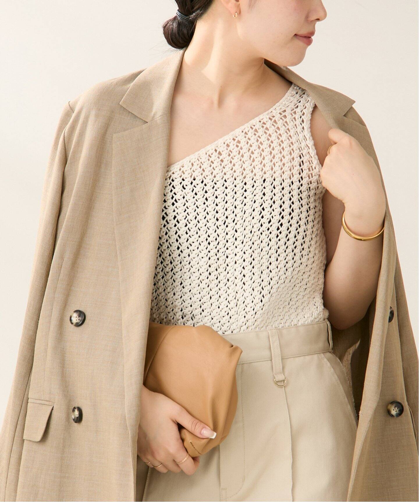 SEEALL/シーオール HAND KNITTED ONE SHOULDER トップス（キャミソール 