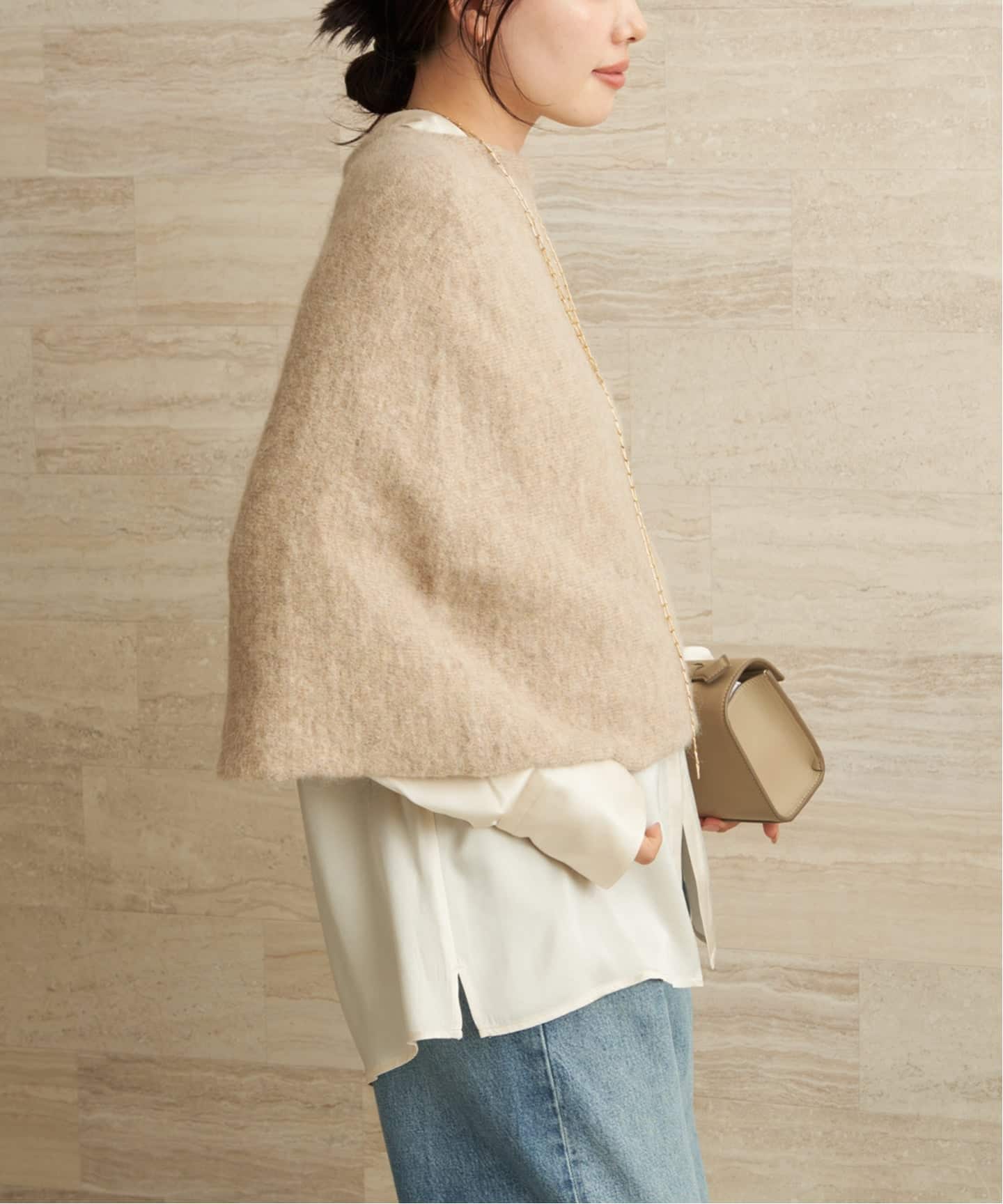 美品 LAUREN MANOOGIAN ニットポンチョ ドゥーズィエムクラス LAUREN MANOOGIAN/ローレン マヌージアン】FOLD PONCHO（ニット