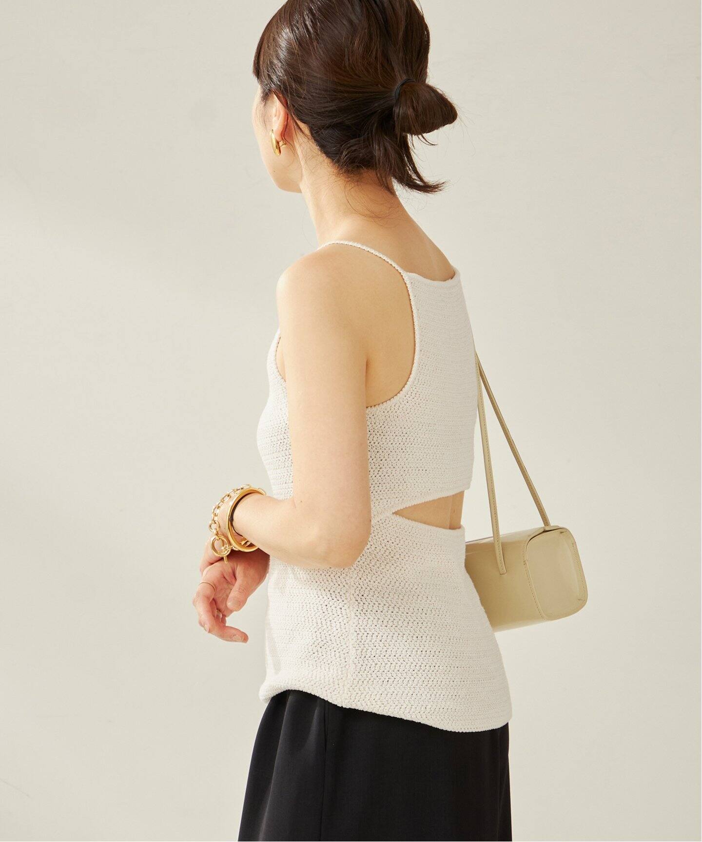 le / ル CROCHET BACK POINT トップス（ニット／セーター