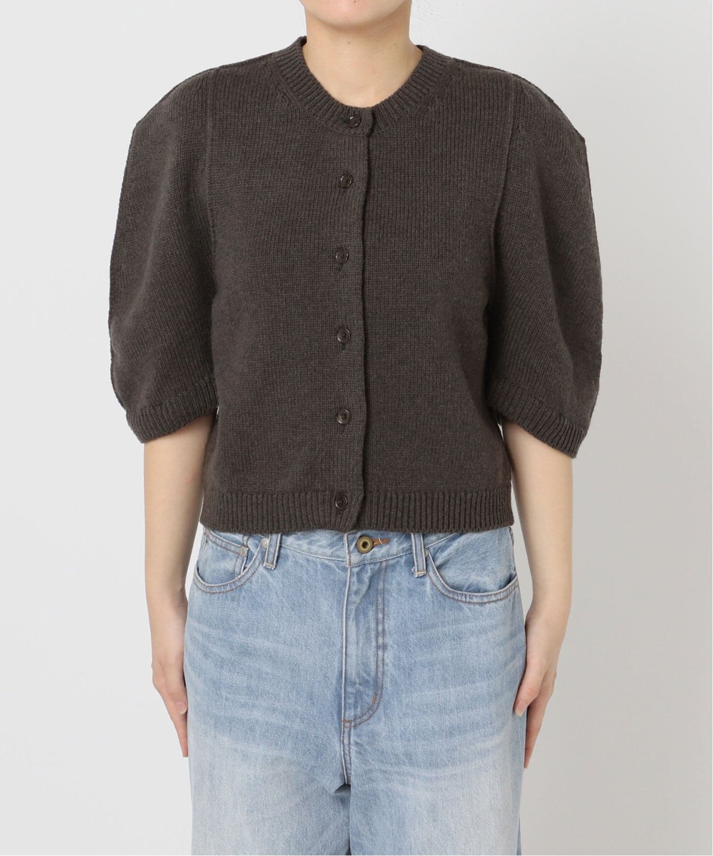 ■美品近年Plage JANE SMITHシアーショートカーディガン ベージュ □美品近年Plage JANE SMITHシアーショートカーディガン