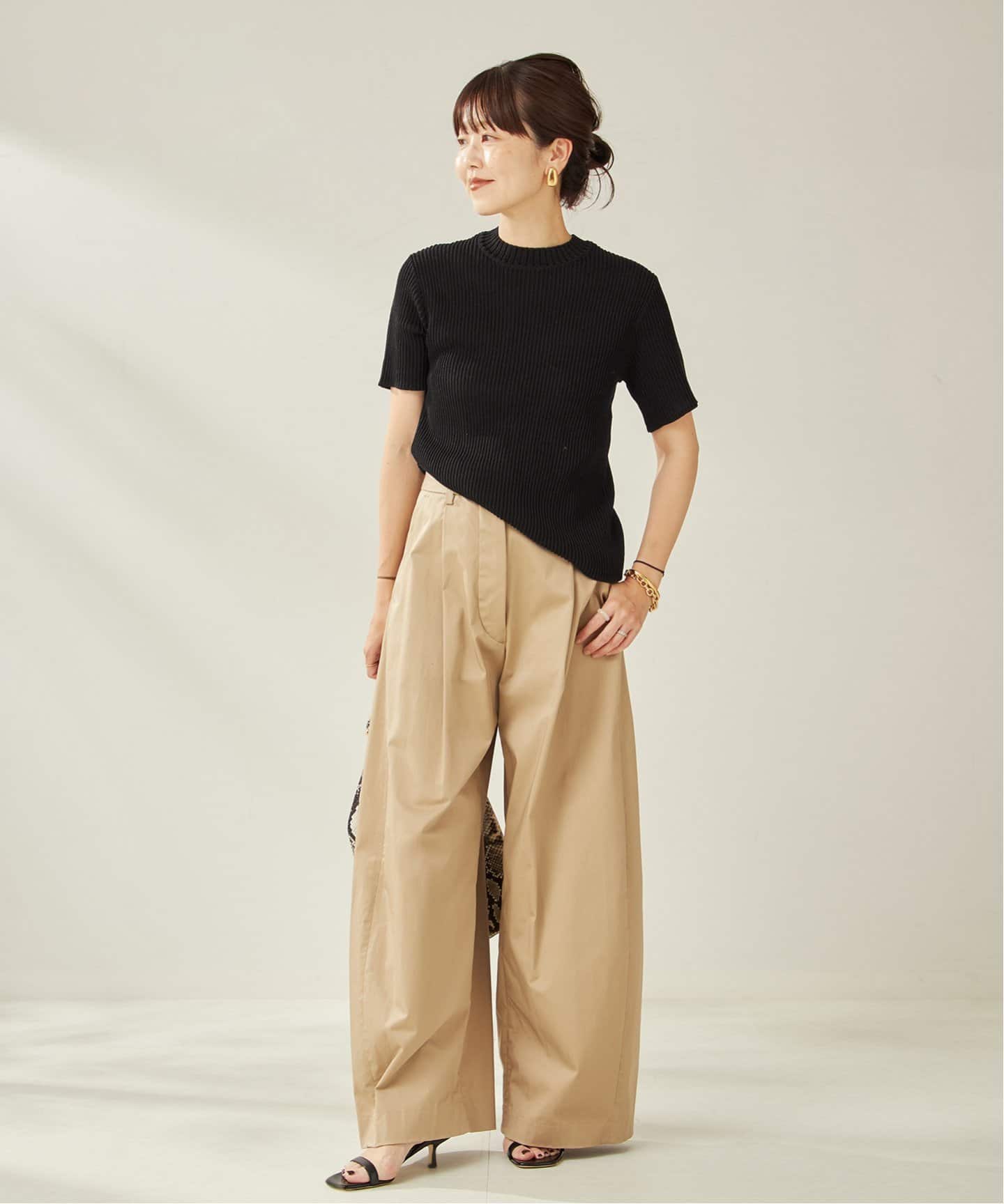 予約》GENES / ジェネス ANIA TOP BLACK トップス（ニット