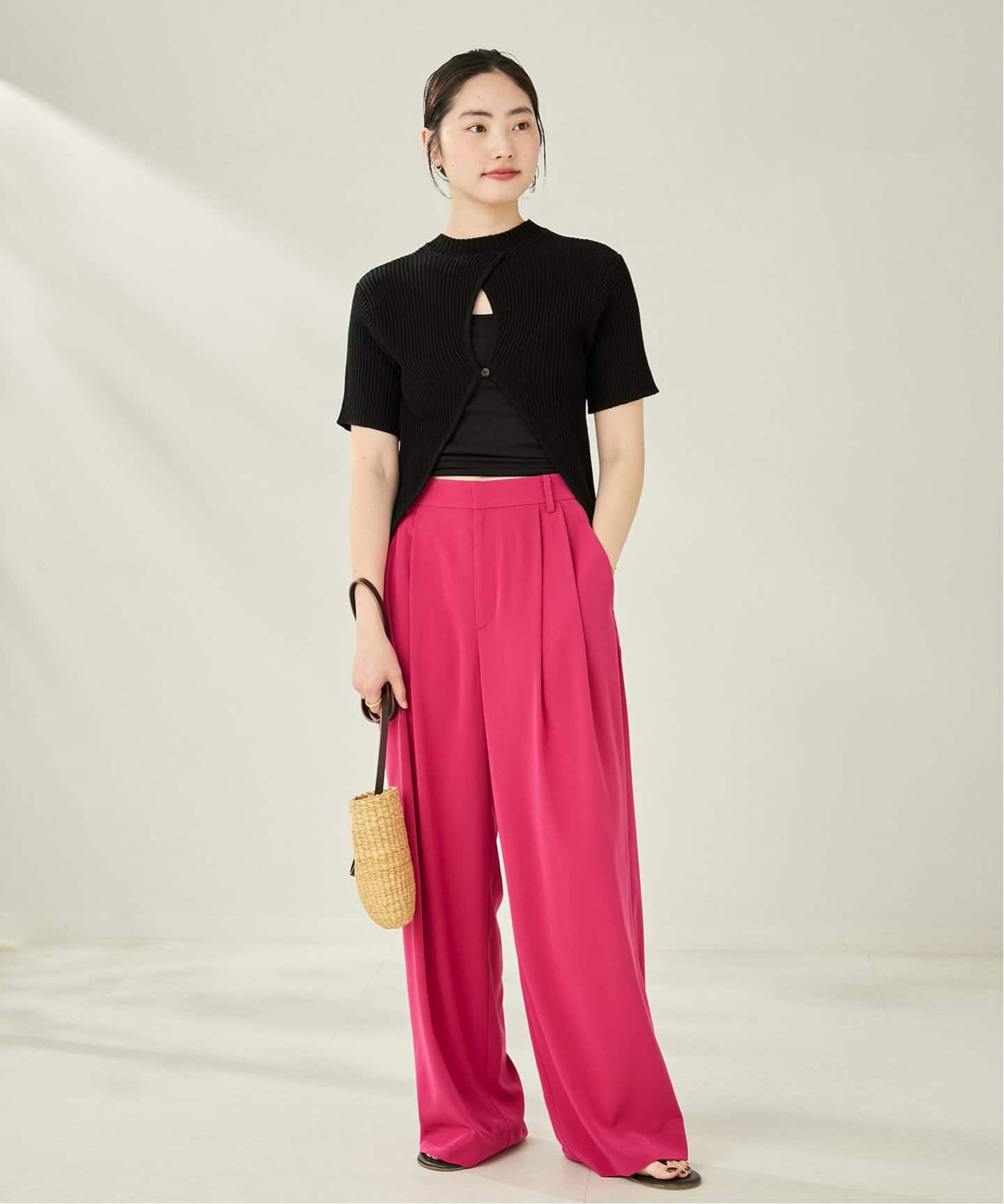GENES / ジェネス ANIA TOP BLACK トップス（ニット／セーター