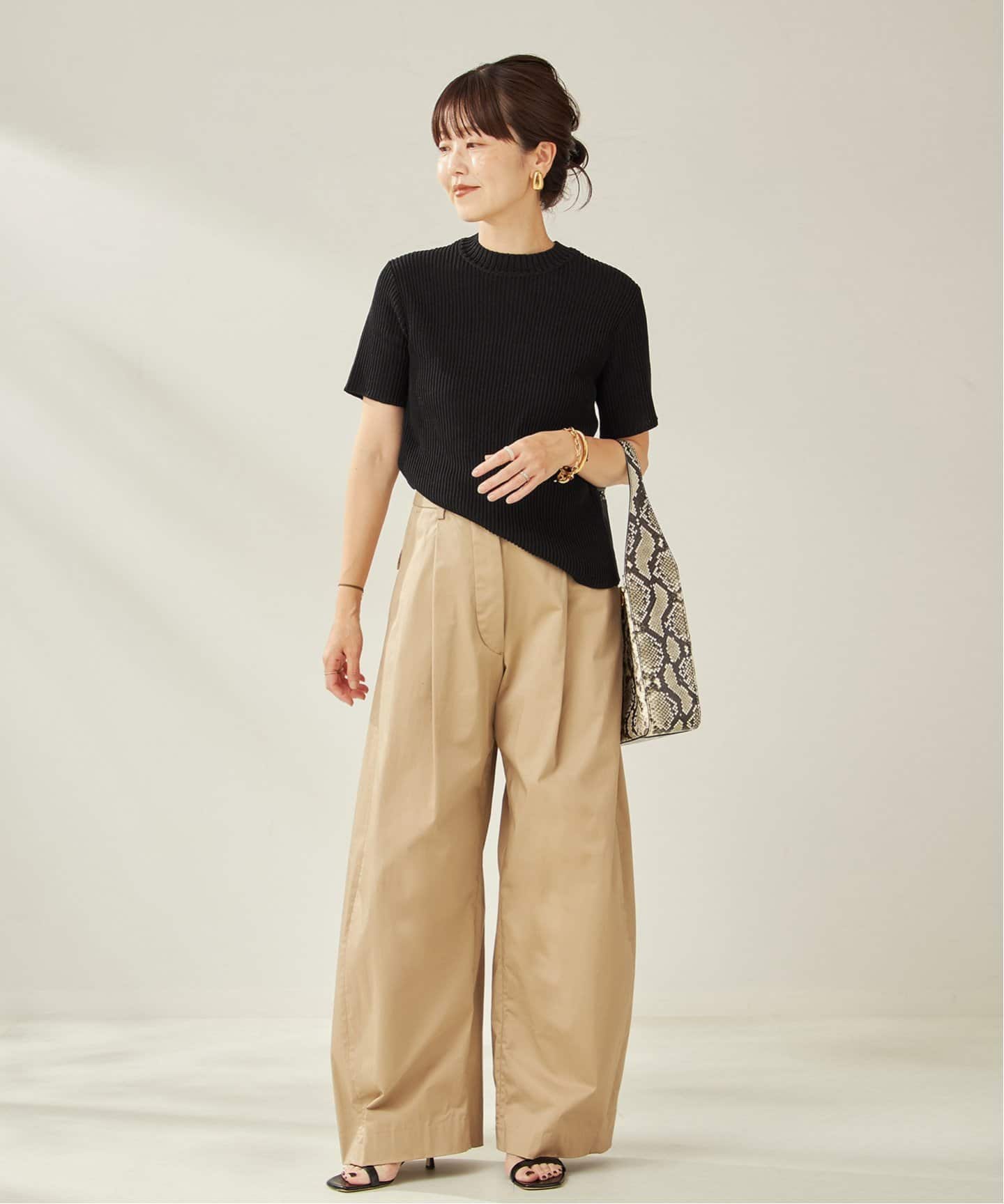 GENES / ジェネス ANIA TOP BLACK トップス（ニット／セーター