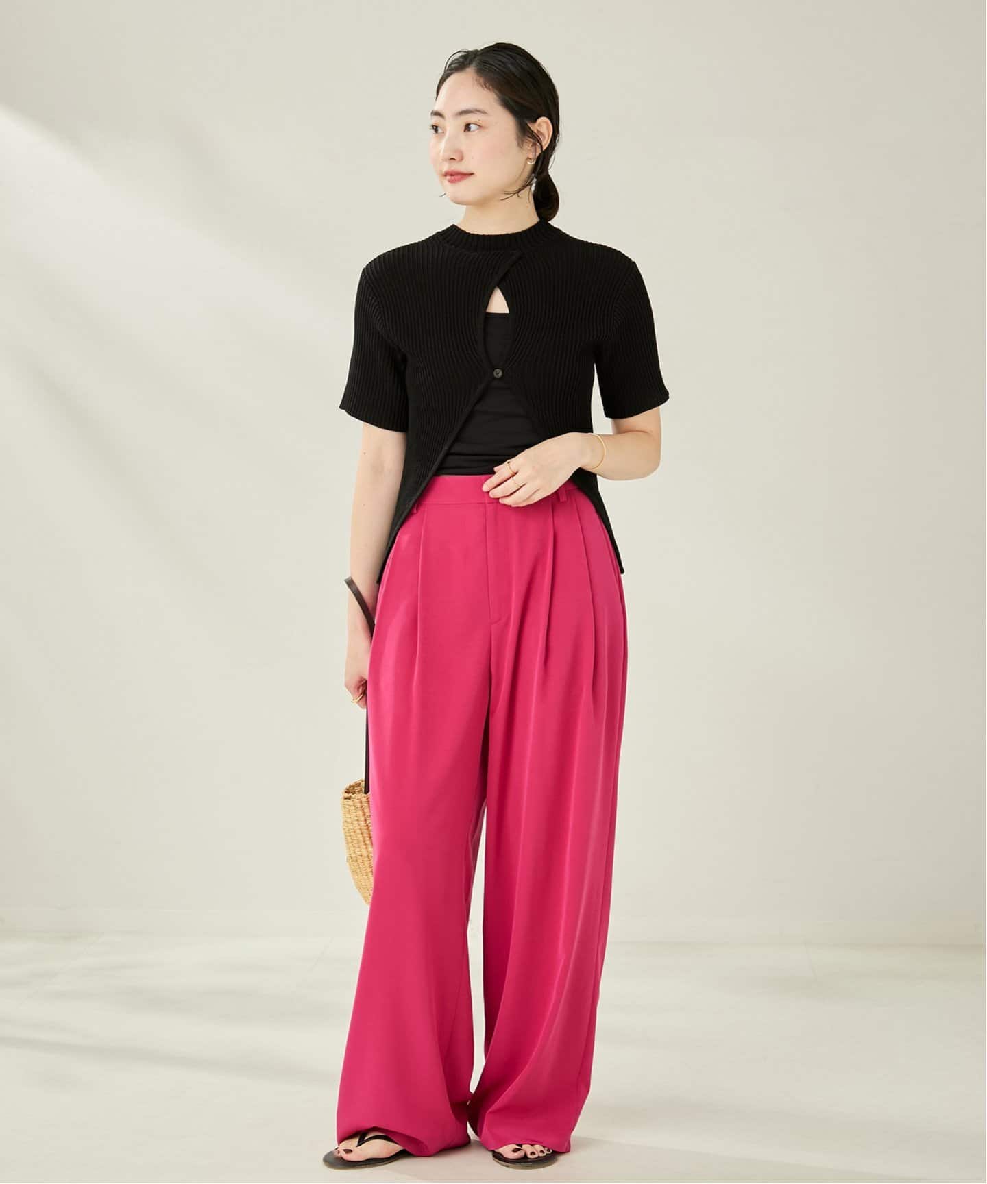 GENES / ジェネス ANIA TOP BLACK トップス（ニット／セーター