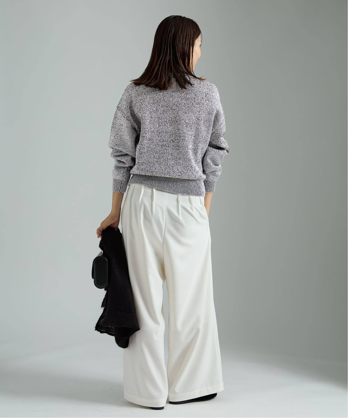 ラメリリヤーン クルーネックプルオーバー（ニット／セーター