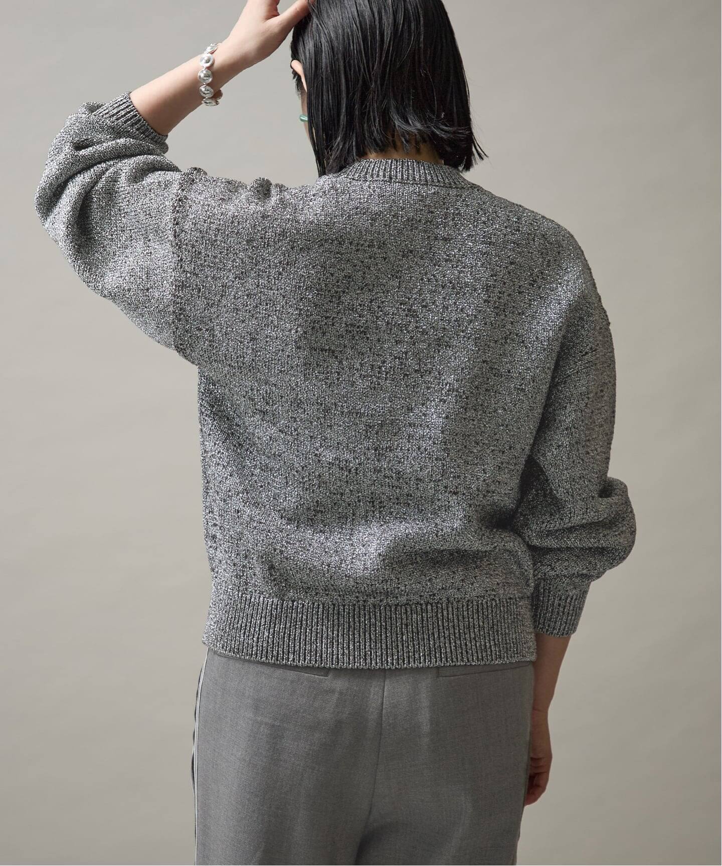 ラメリリヤーン クルーネックプルオーバー（ニット／セーター