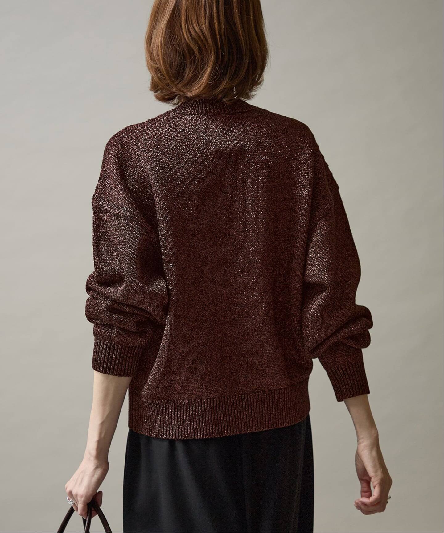 ラメリリヤーン クルーネックプルオーバー（ニット／セーター