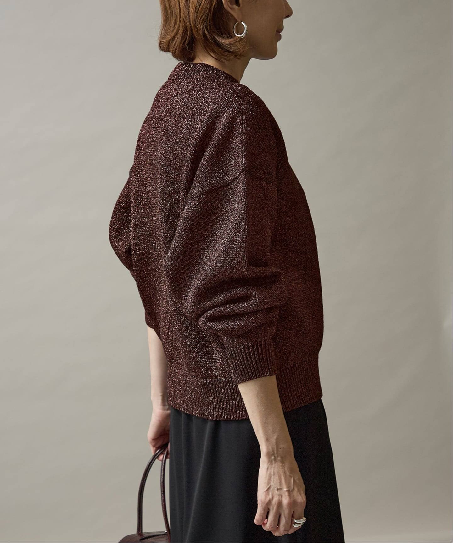 ラメリリヤーン クルーネックプルオーバー（ニット／セーター