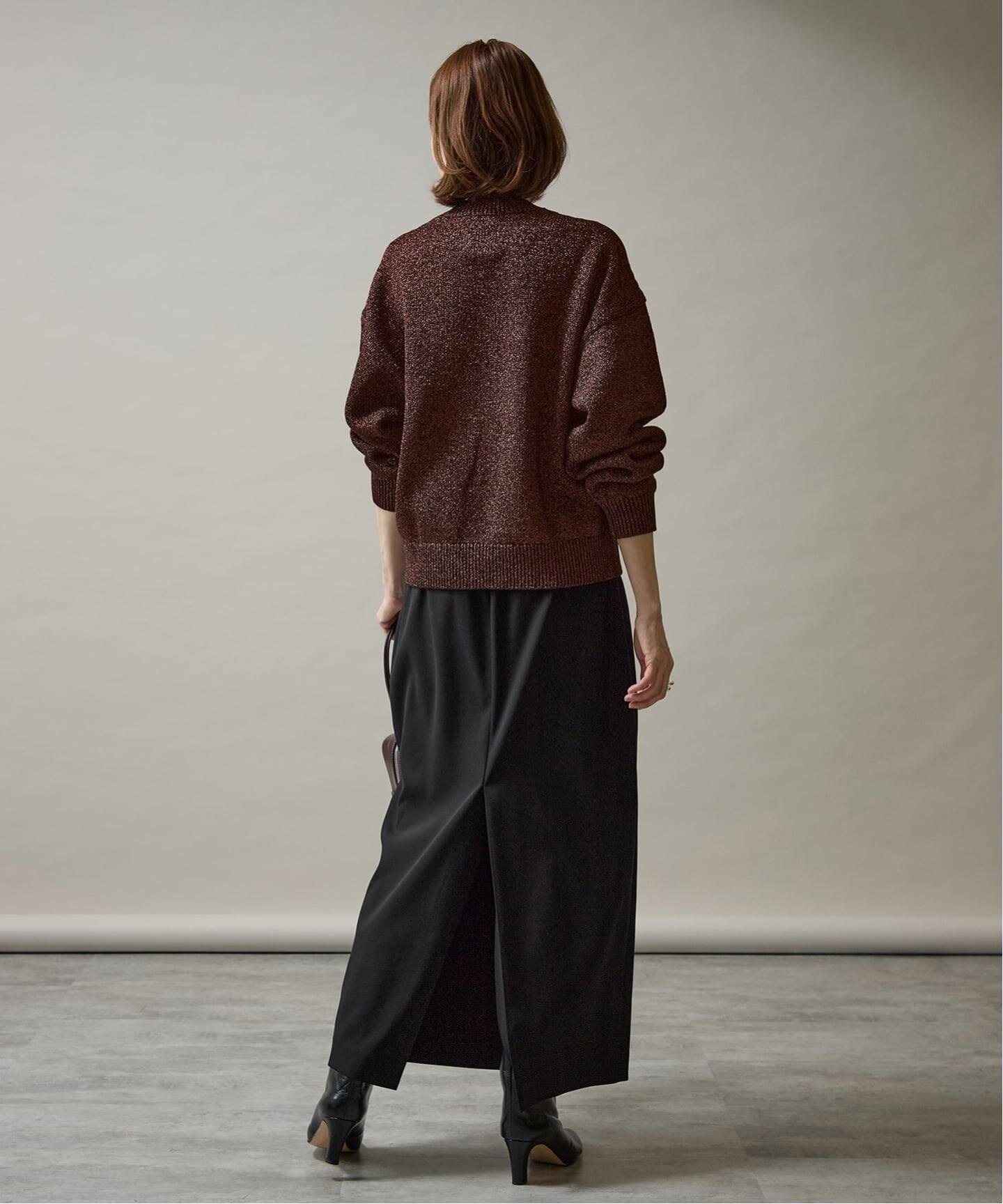 ラメリリヤーン クルーネックプルオーバー（ニット／セーター