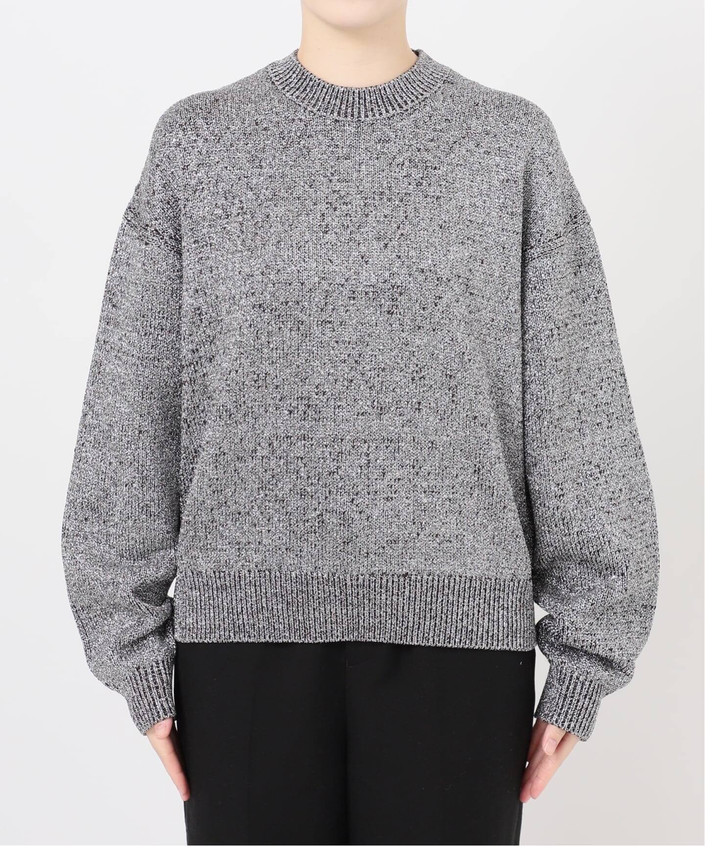 ラメリリヤーン クルーネックプルオーバー（ニット／セーター