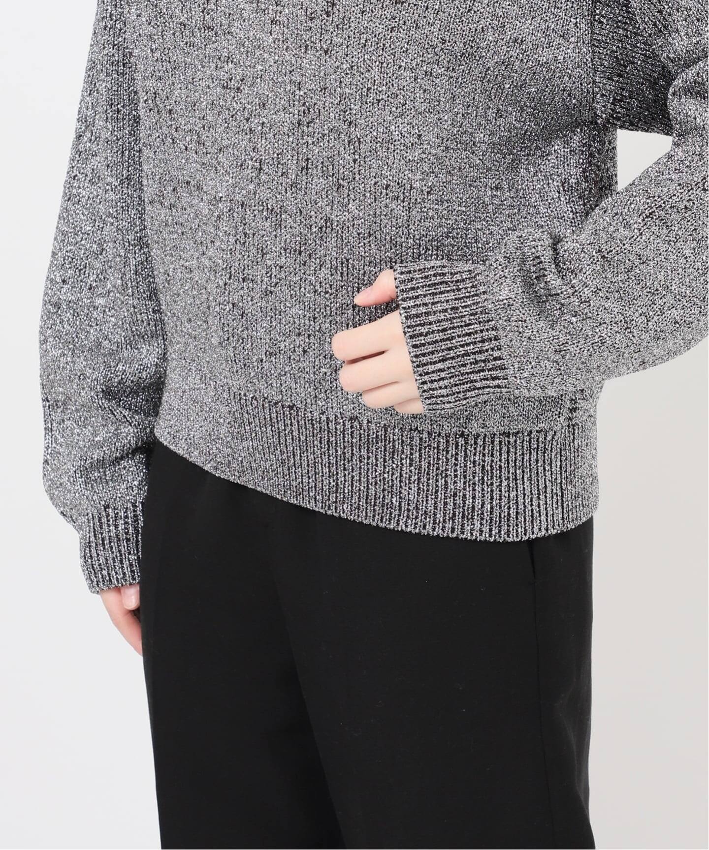 ラメリリヤーン クルーネックプルオーバー（ニット／セーター