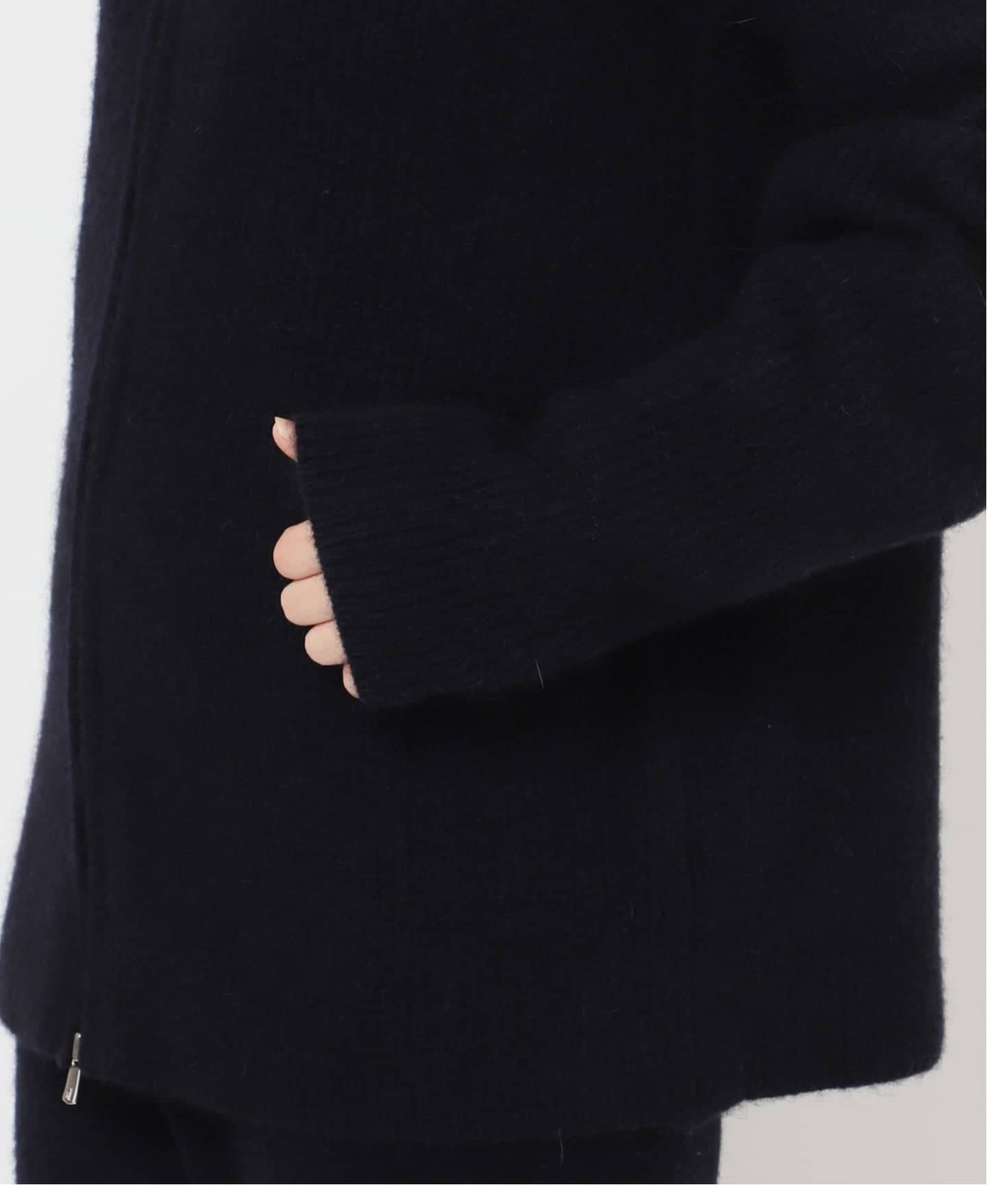 【新品未使用】ヴェルメイユパーイエナ 24AWツイード カーディガン F 黒 woolyakmix knit ZIPカーディガン（カーディガン）｜VERMEIL par iena