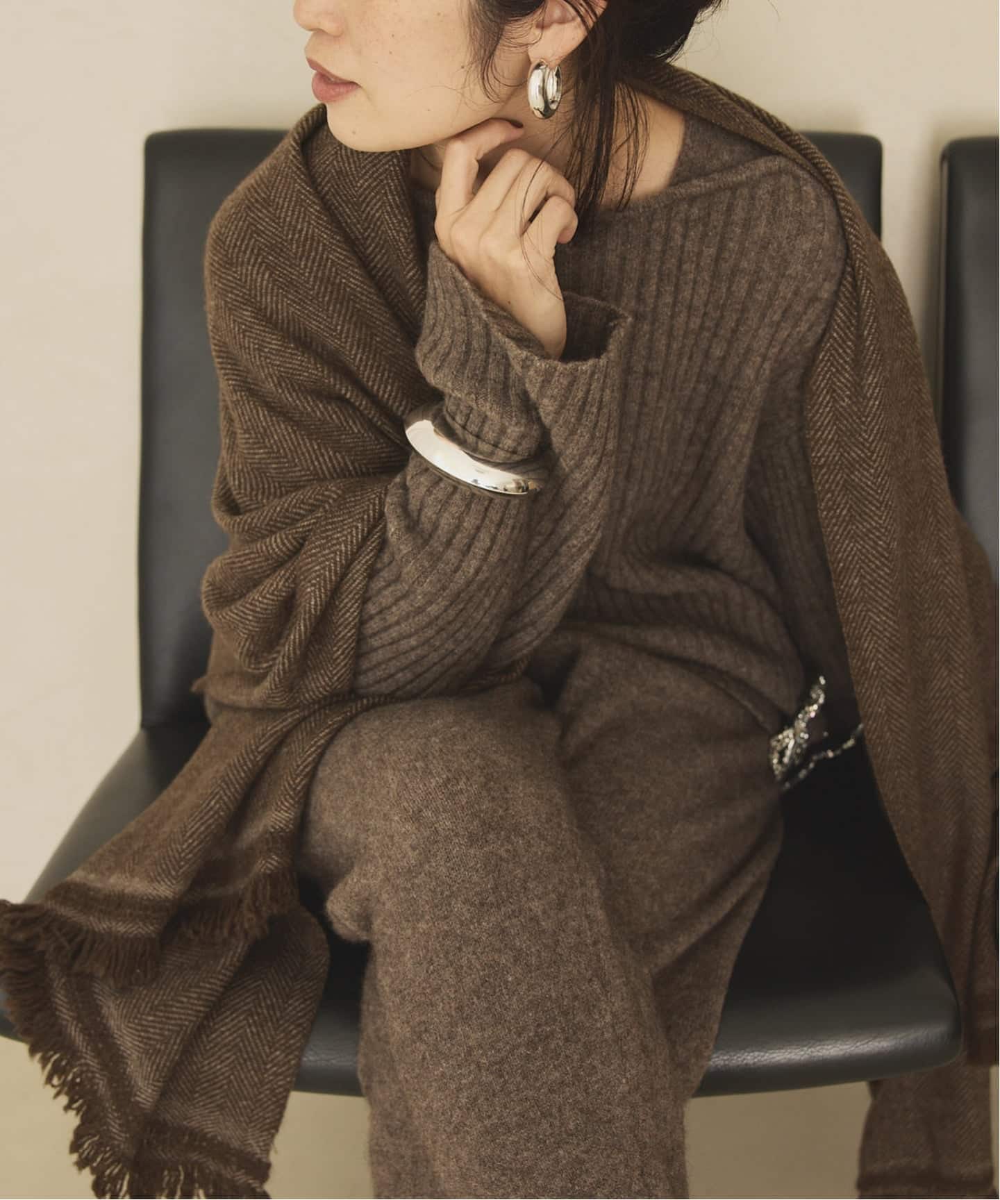 VERMEIL par iena　ニットセットアップ 予約》wool yak mix rib Knit プルオーバー（ニット／セーター