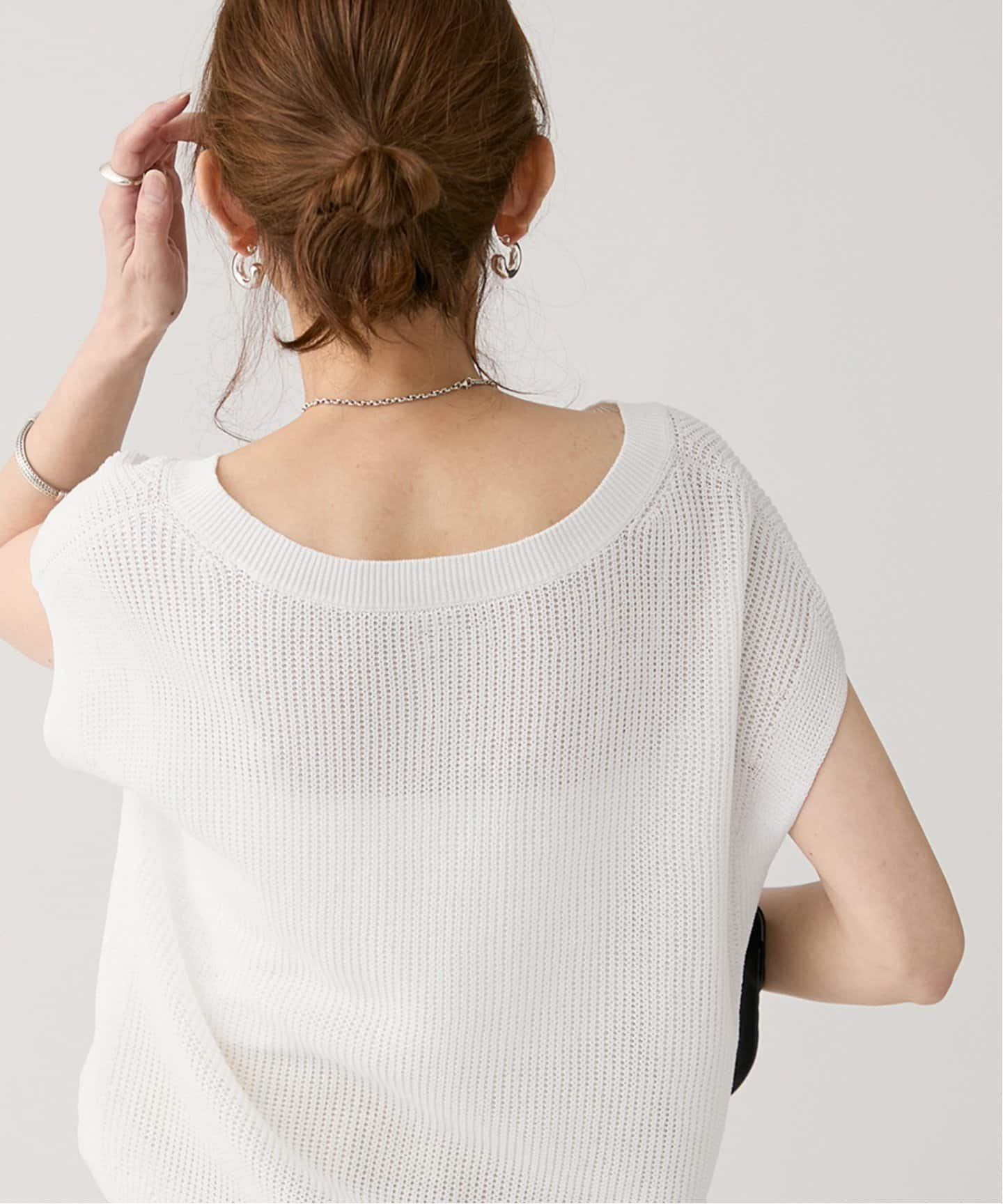Crisp cotton 2way プルオーバー（ニット／セーター）｜VERMEIL