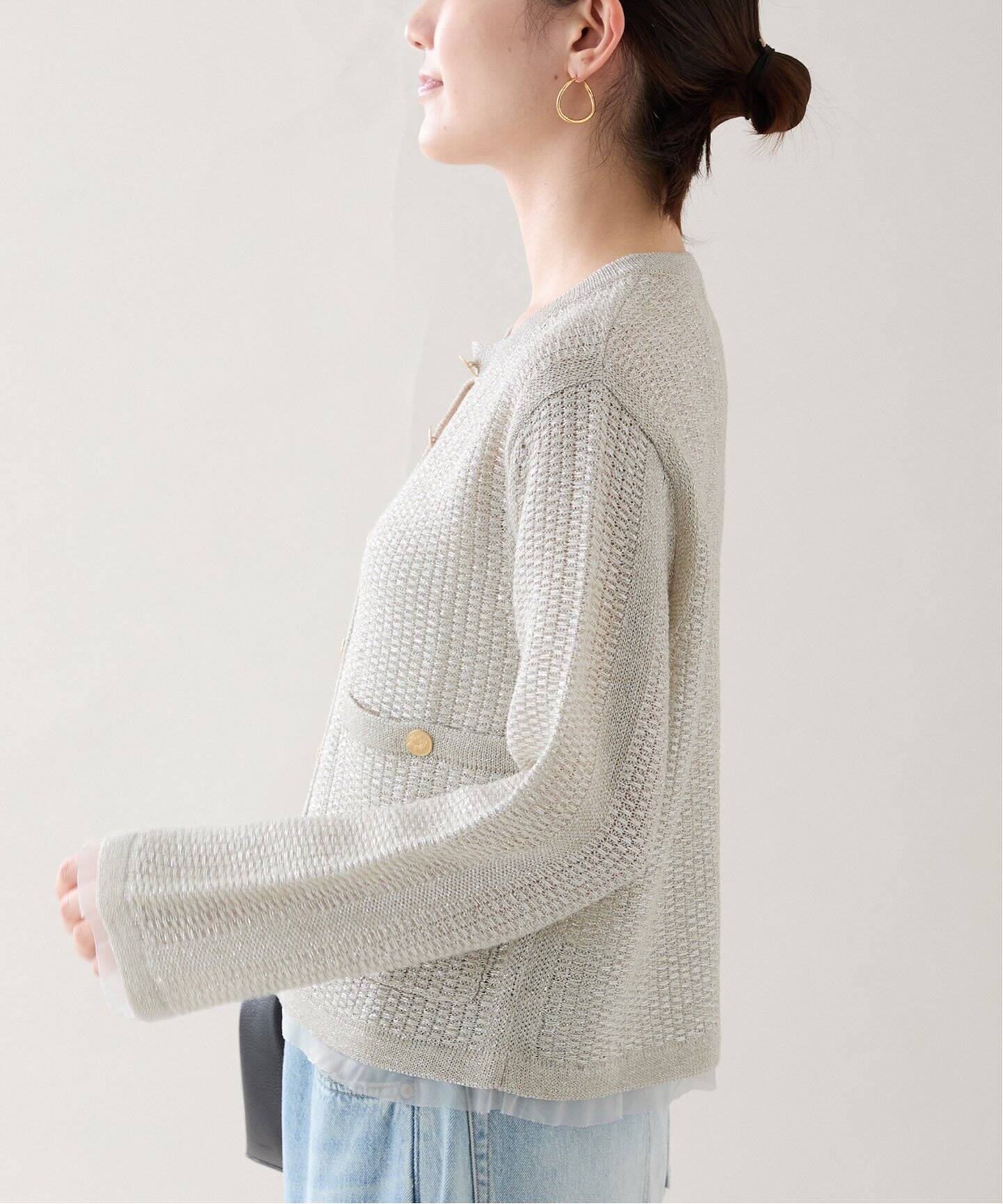 shine tweed knit カーディガン（カーディガン）｜VERMEIL par iena 