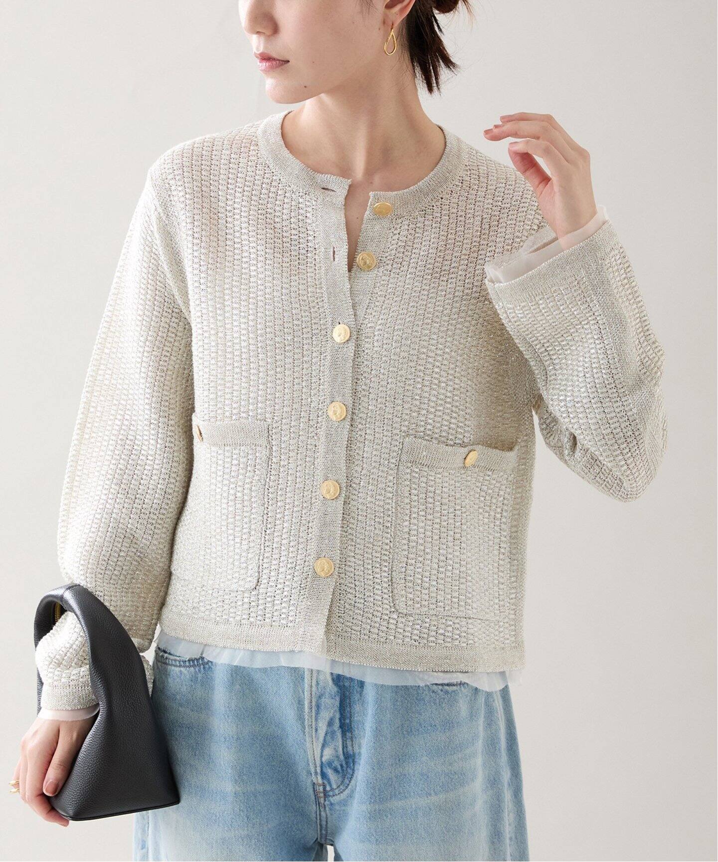 shine tweed knit カーディガン（カーディガン）｜VERMEIL par iena 