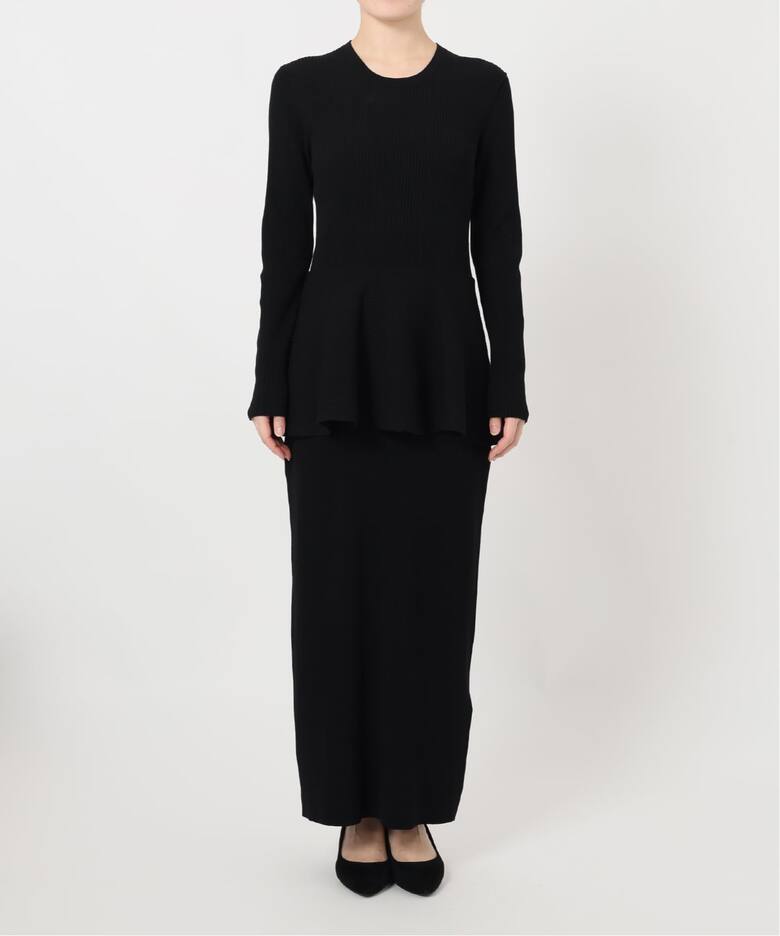 Peplum Rib Knit ワンピース（ニットワンピース）｜VERMEIL par iena 