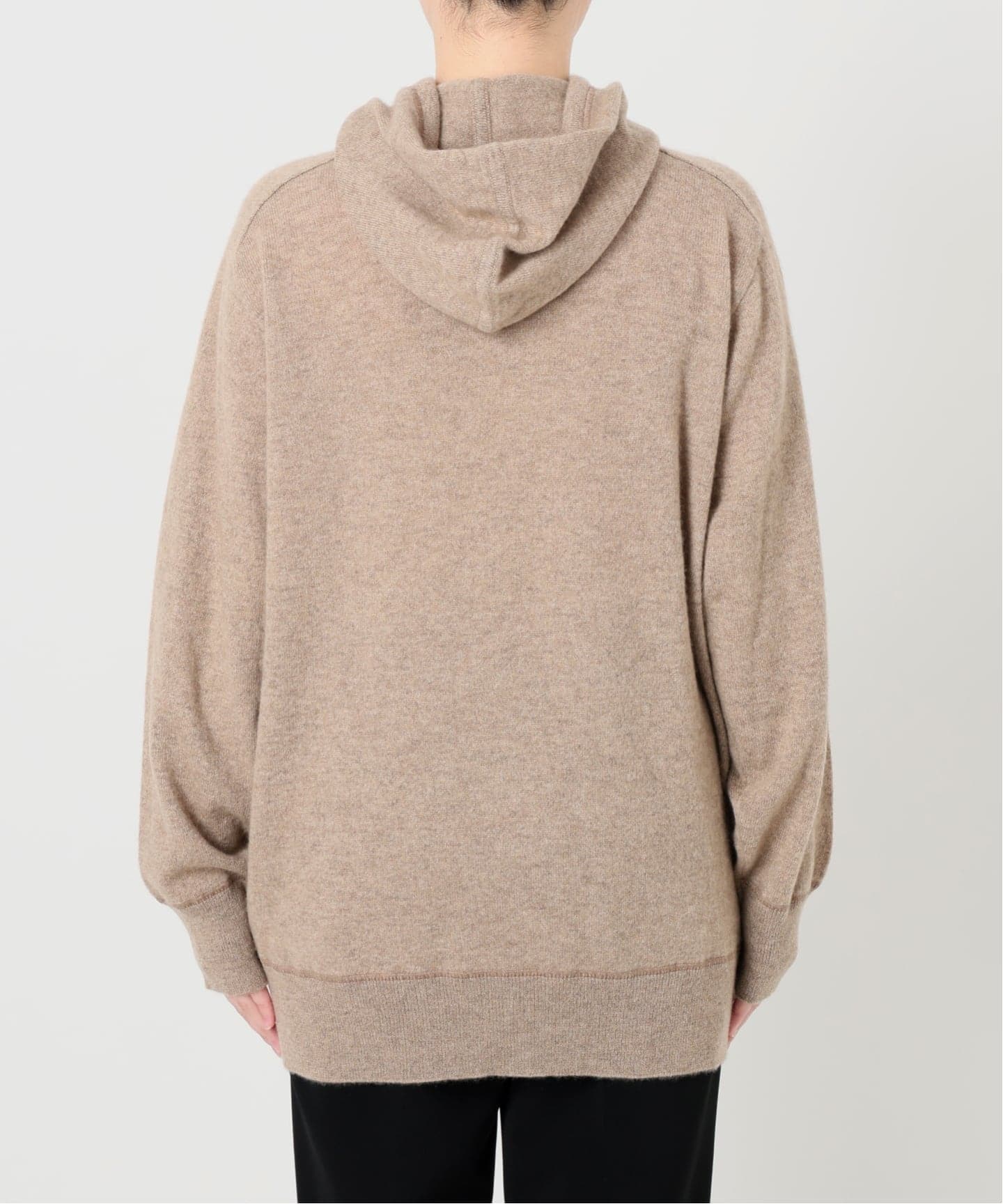 期間限定価格！新品未使用 High neck knit hoodie ベージュ NUJOH パーカー Zip Mock Neck Knit Pullover /ジップモックネック