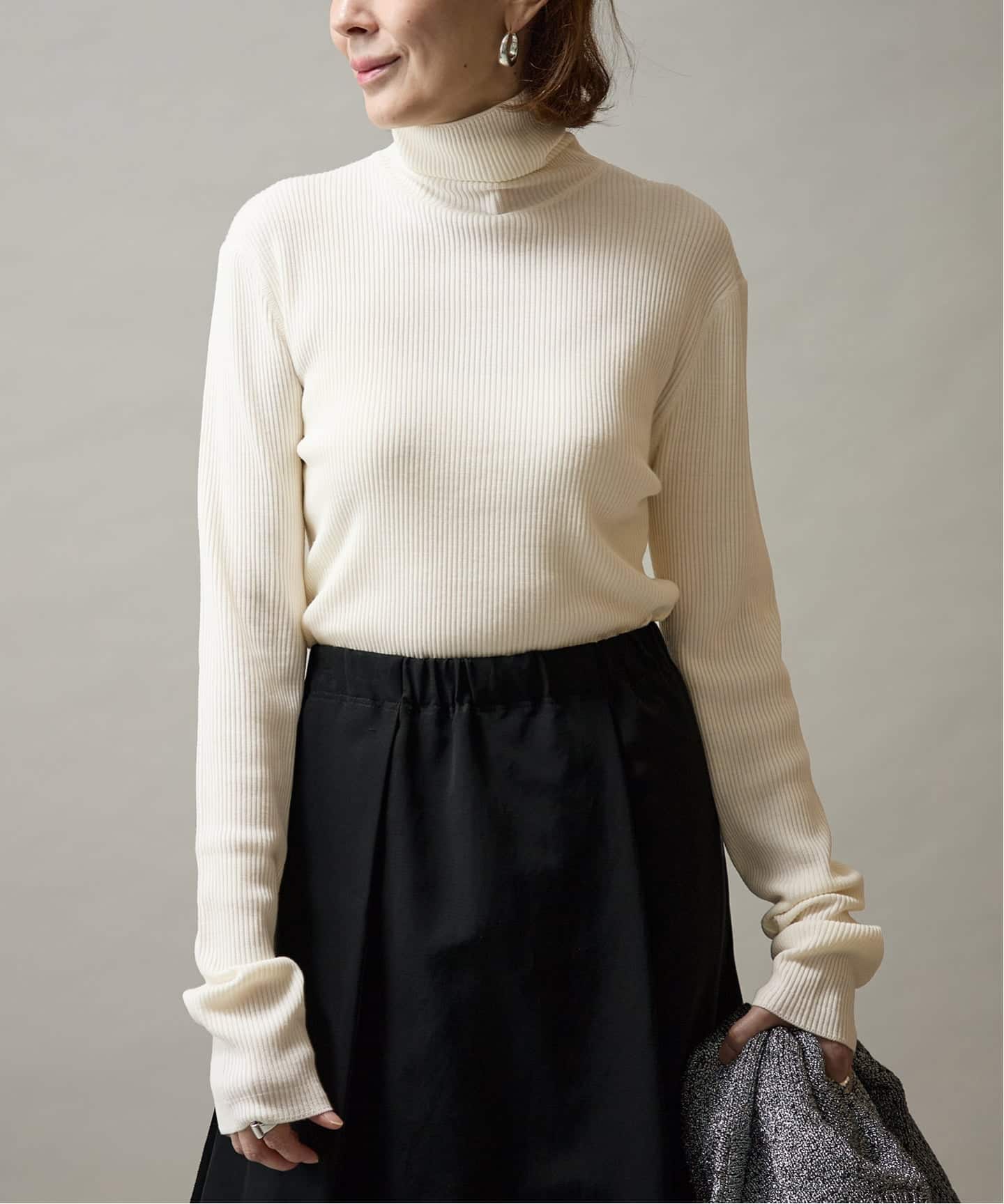Embraced wool RIB Turtle ニット（ニット／セーター）｜VERMEIL par
