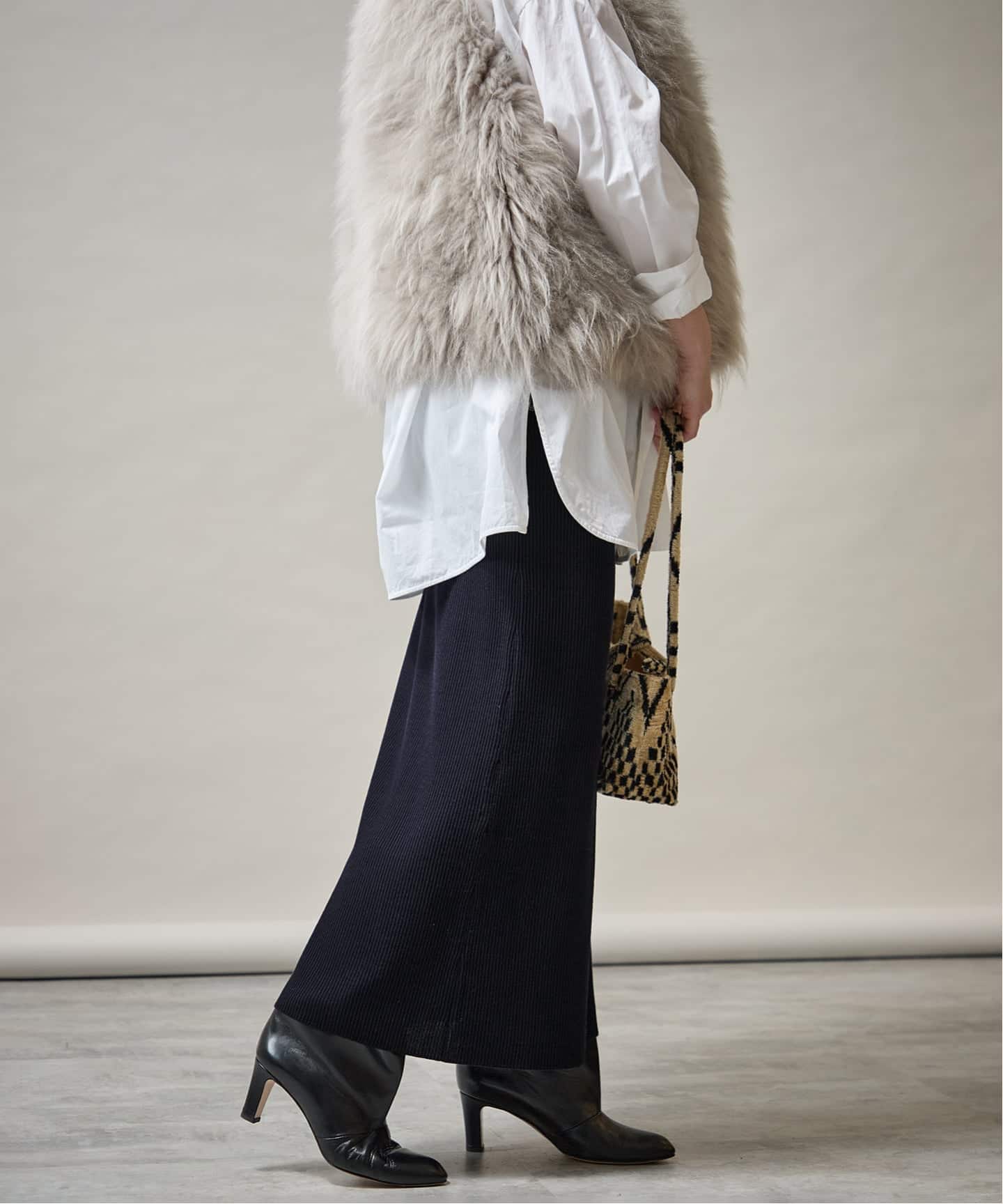 美品＊VERMEIL par iena ウール100% フレア　ロングスカート Embraced wool RIB スカート（ロング・マキシ丈スカート）｜VERMEIL