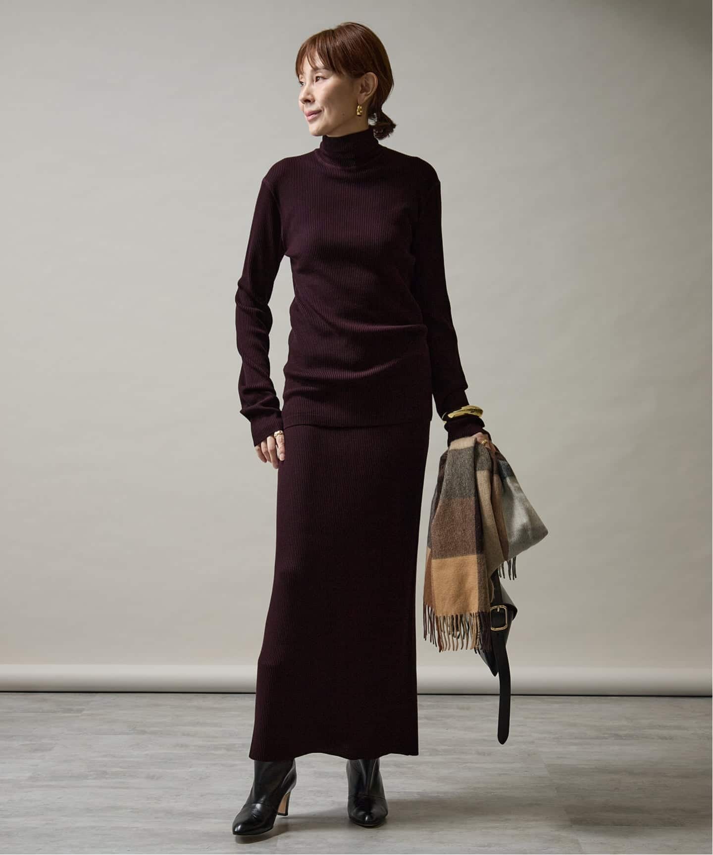 Embraced wool RIB スカート（ロング・マキシ丈スカート）｜VERMEIL