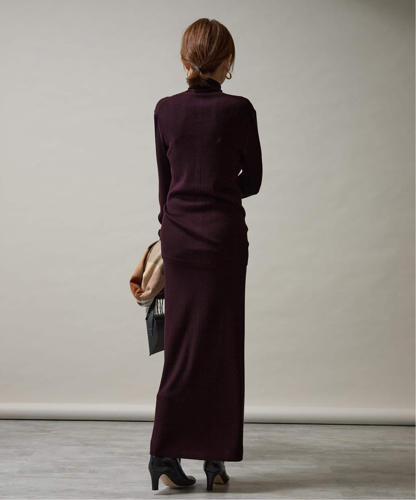 美品＊VERMEIL par iena ウール100% フレア　ロングスカート Embraced wool RIB スカート（ロング・マキシ丈スカート）｜VERMEIL