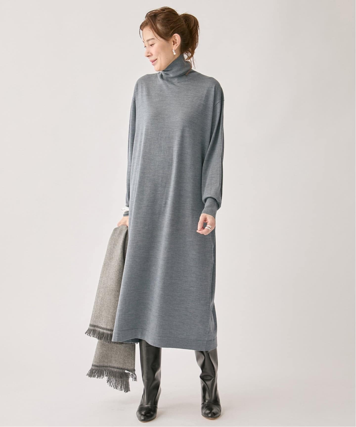 美品✨ヴェルメイユパーイエナ ニットワンピース 前後2way ロング ブラウン 美品✨ヴェルメイユパーイエナ ニットワンピース 前後2way