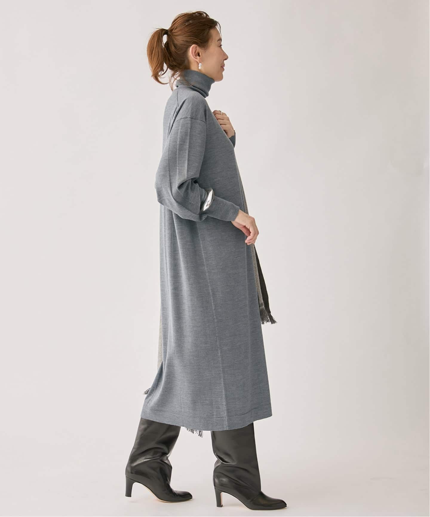 美品✨ヴェルメイユパーイエナ ニットワンピース 前後2way ロング ブラウン 予約》GLOW wool knit ワンピース（ニットワンピース）｜VERMEIL