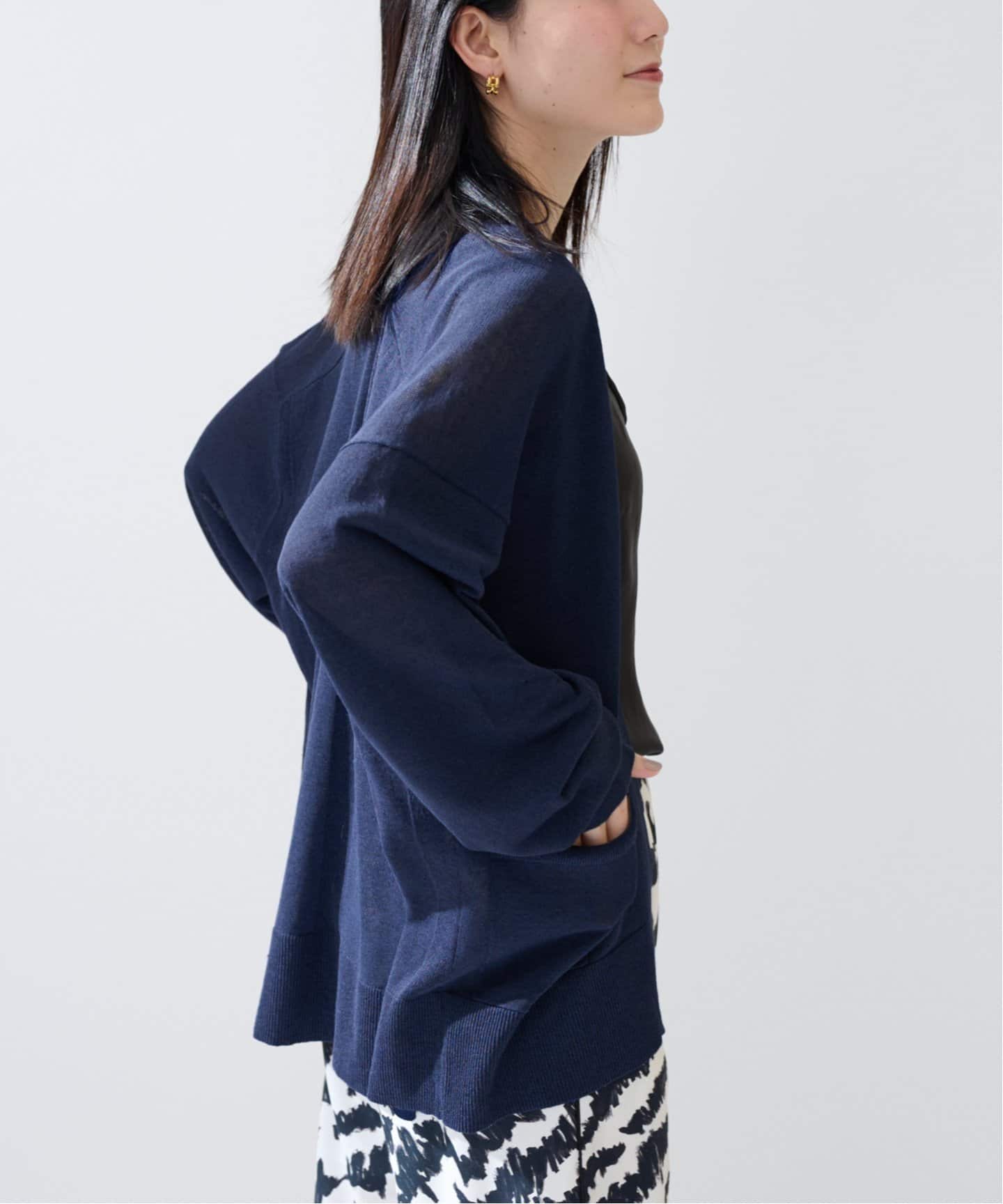 Linen knit topper カーディガン（カーディガン）｜VERMEIL par