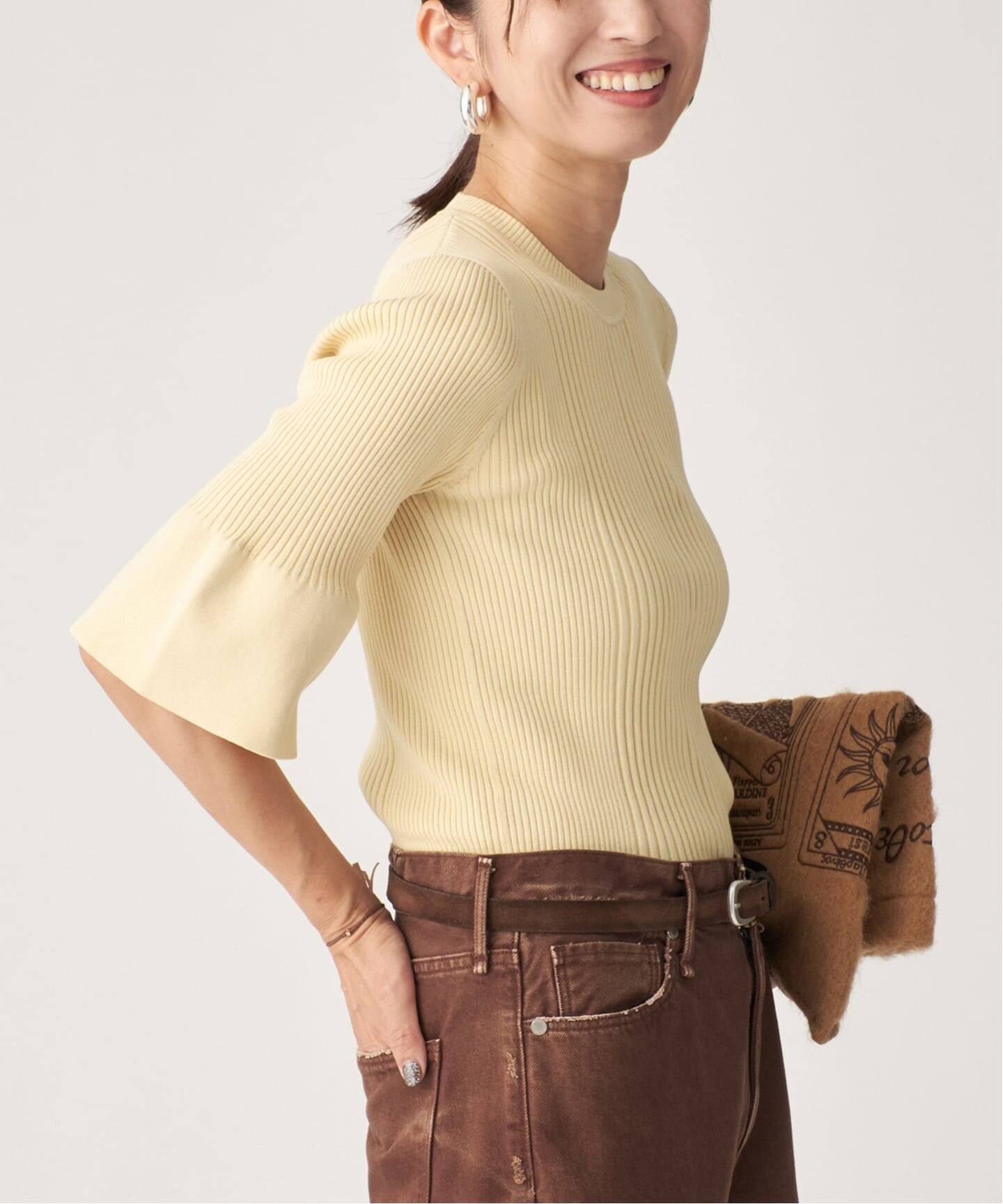 VERMEIL par iena　ニットセットアップ 予約》wool yak mix rib Knit プルオーバー（ニット／セーター