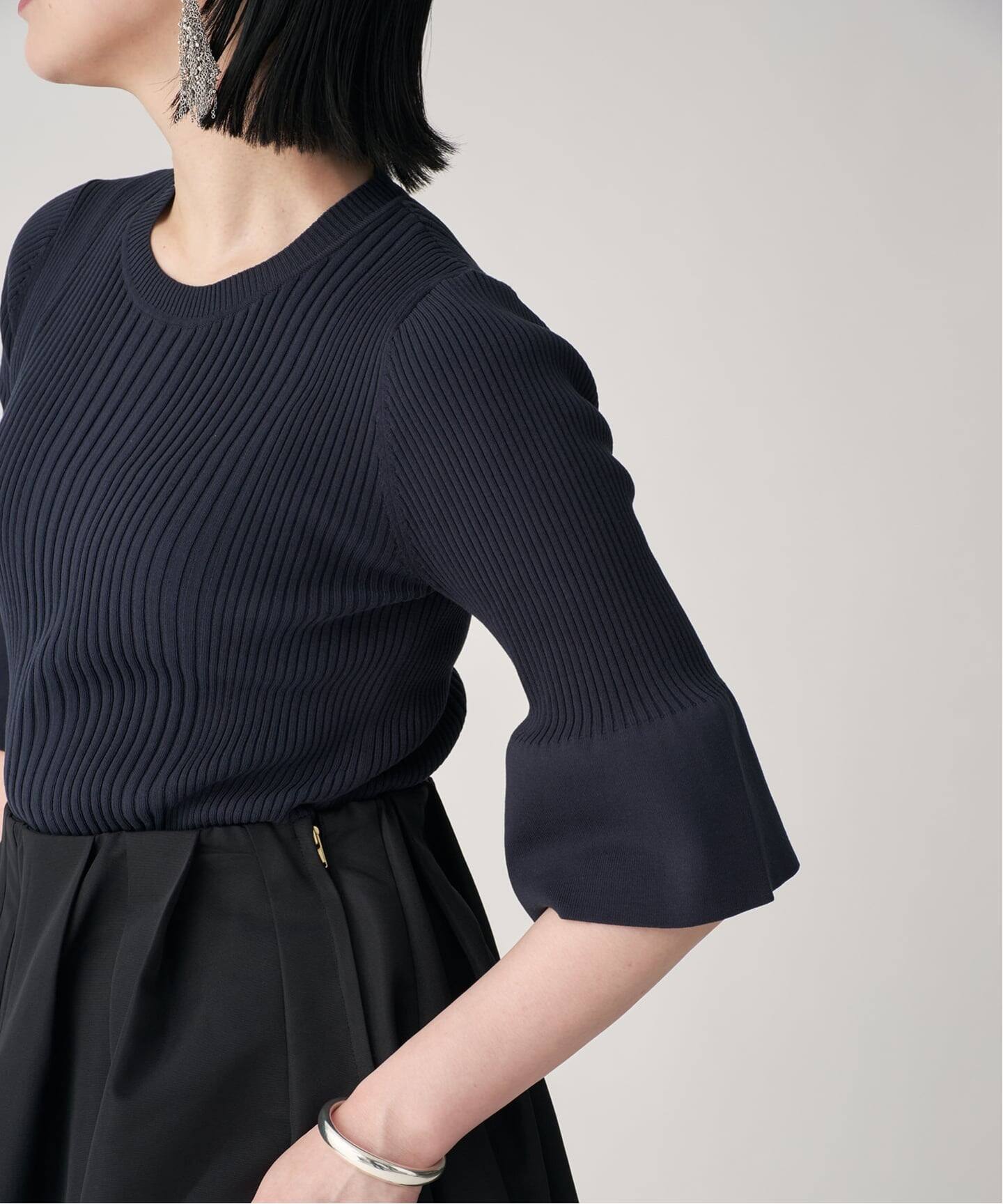 cotton stretch RIB プルオーバー（ニット／セーター）｜VERMEIL par