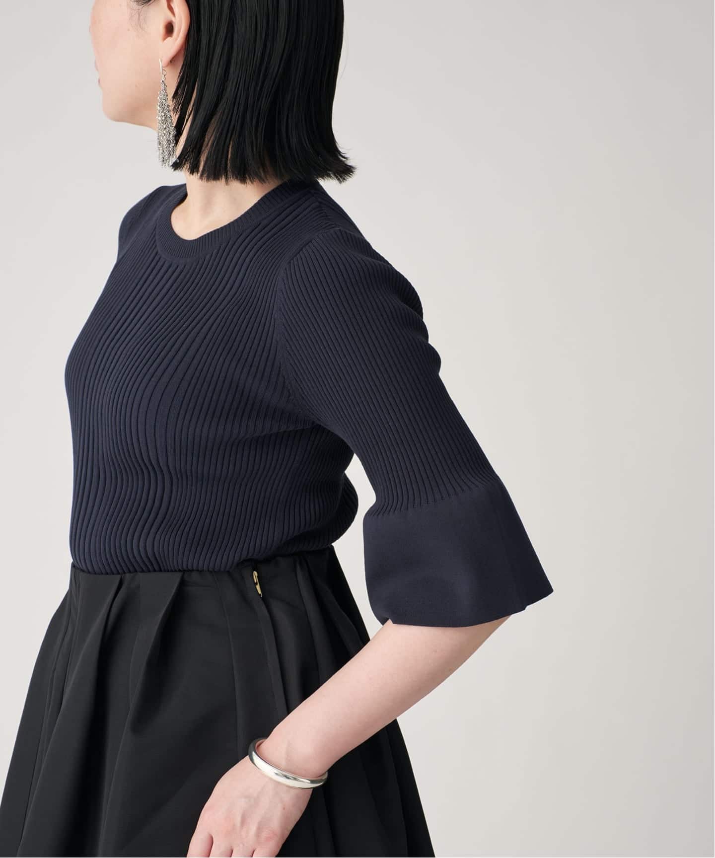 cotton stretch RIB プルオーバー